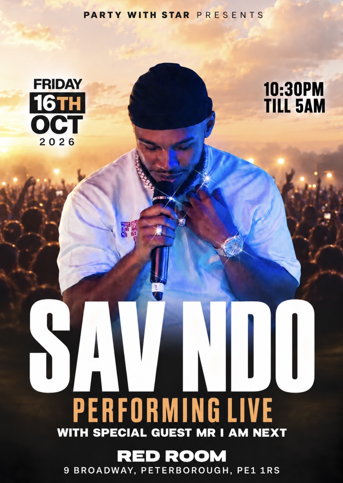 SAV NDO TOUCHING PETERBOROUGH AFTER A SOLD OUT SHOW IN LONDON