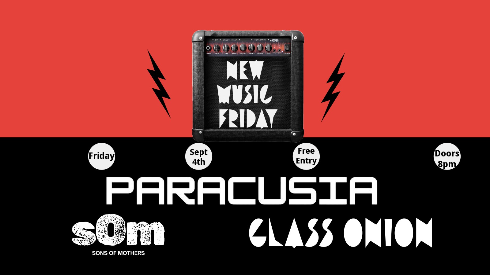 Paracusia + Sons of Mothers + Glass Onion – Friday 4th September 2026 | Sunbird Records, Darwen
