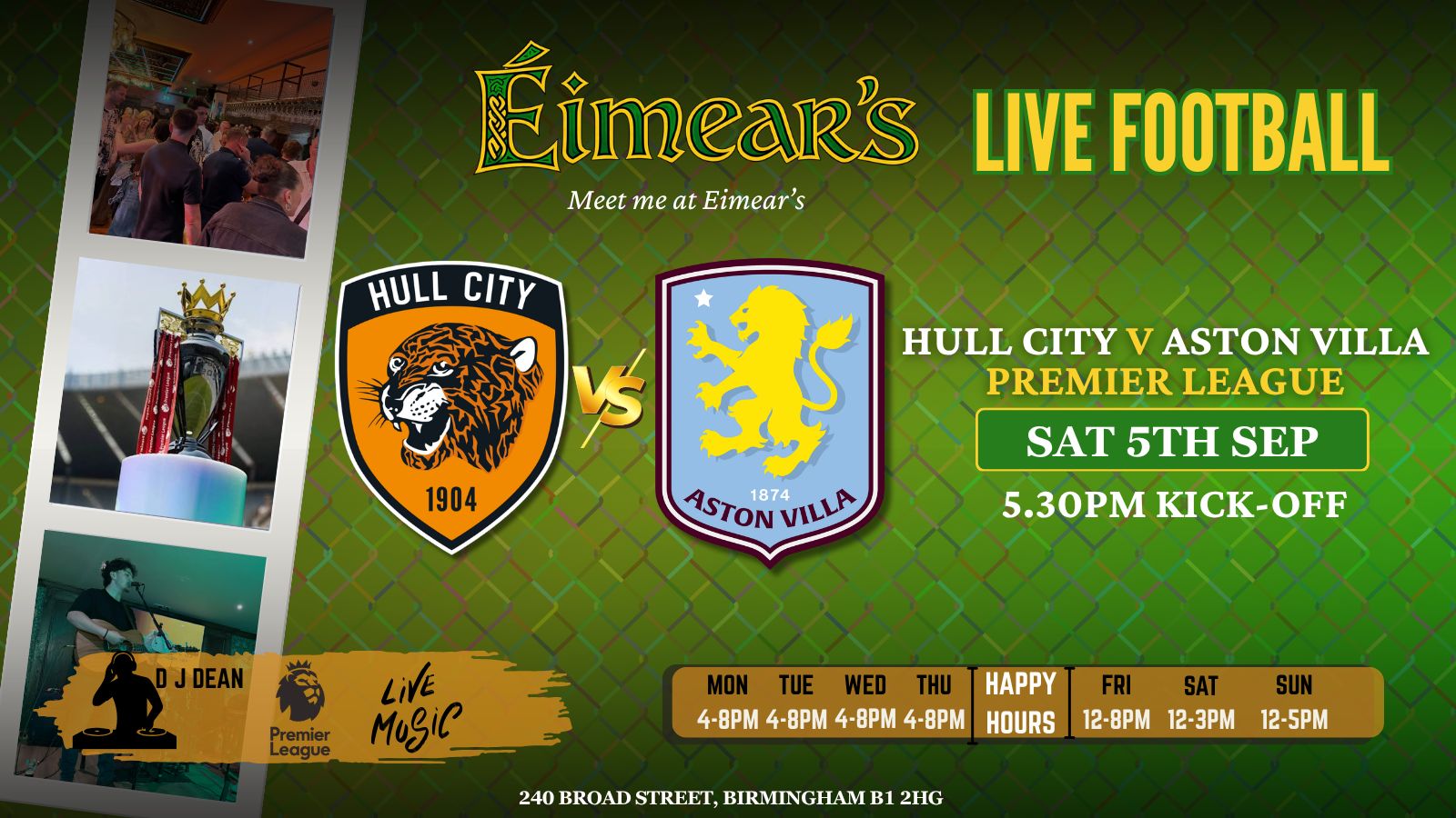Eimear’s Presents Hull City vs Aston Villa