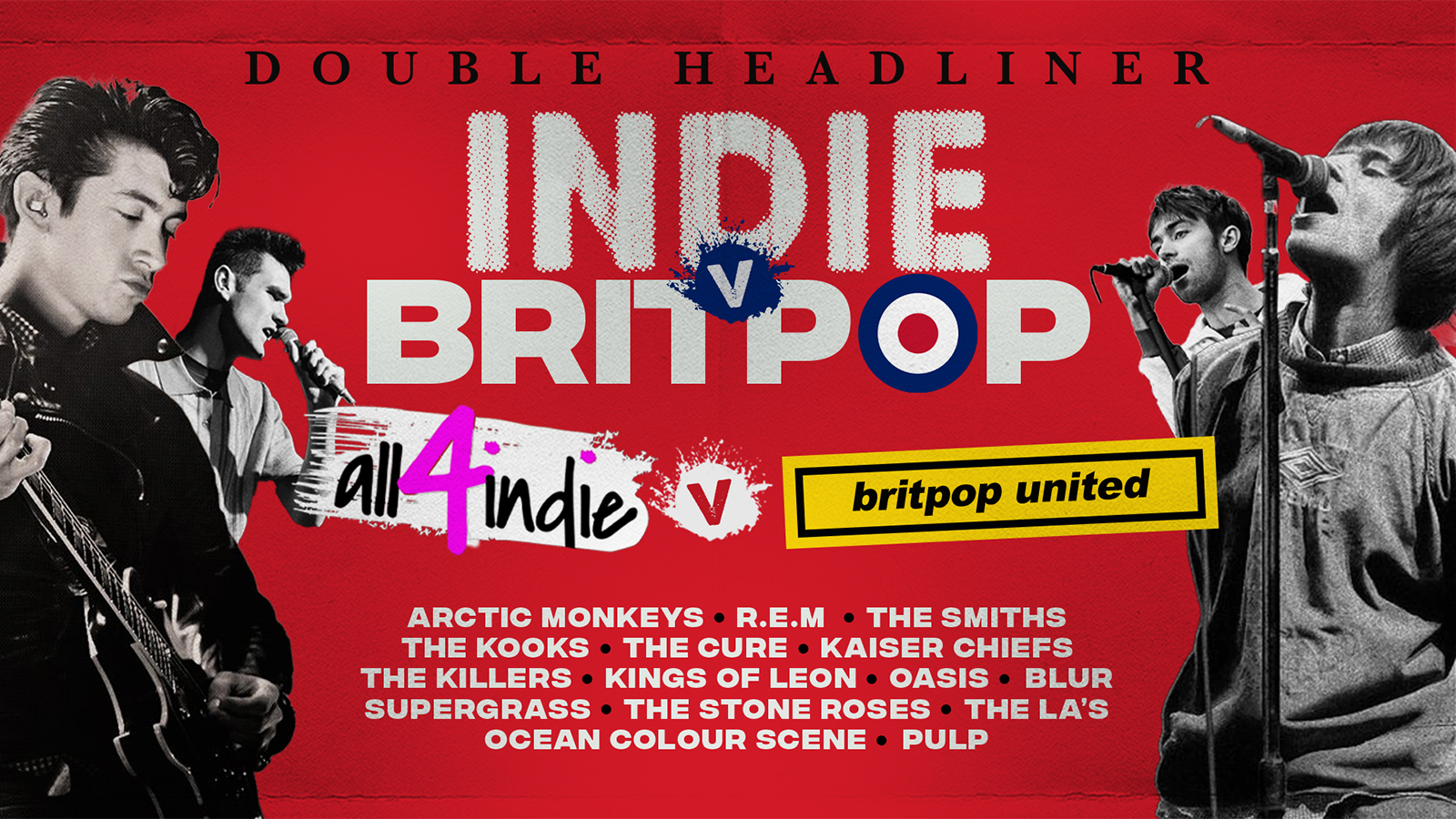 🎸 Indie V Britpop - with All 4 Indie and Britpop United