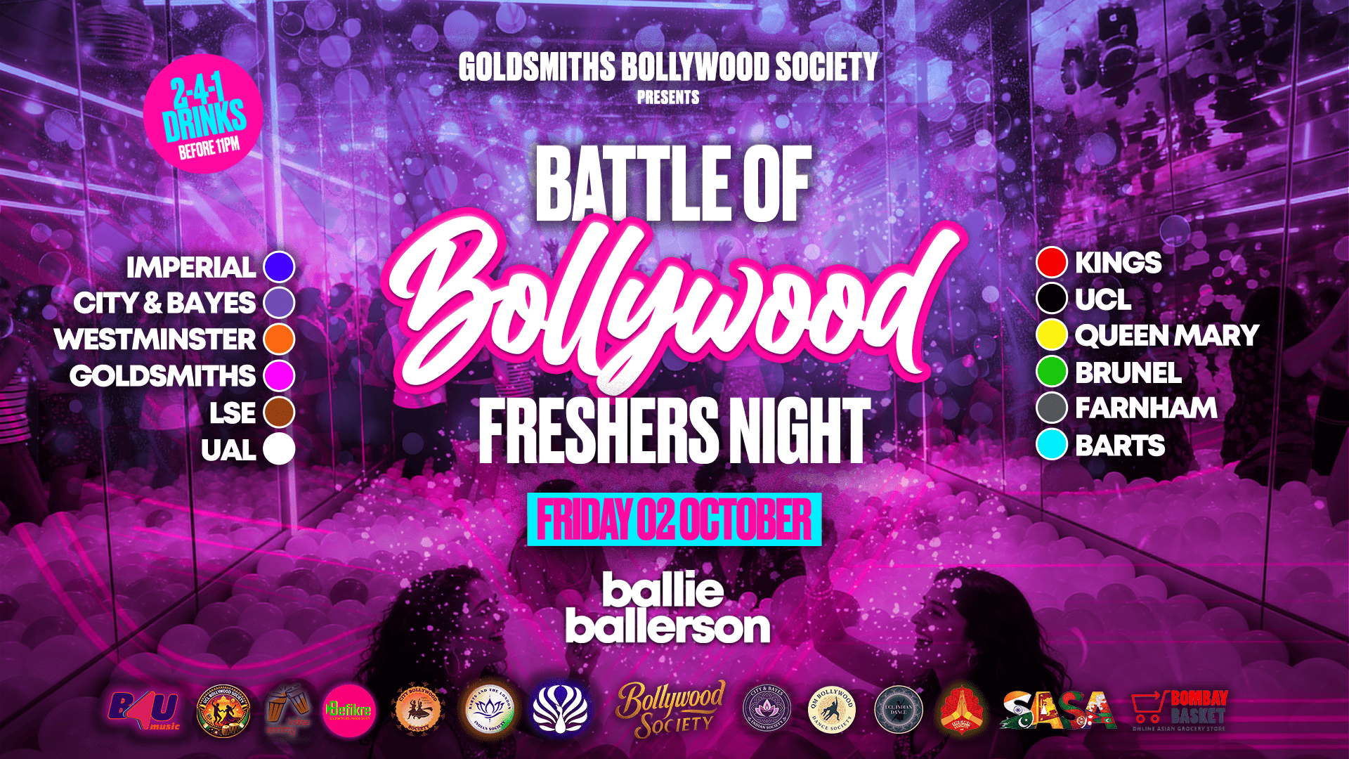 Goldsmiths Bollywood Society presents BATTLE OF BOLLYWOOD (The Official London Universities Freshers Clash) @BallieBallerson [TRENDING🔥]