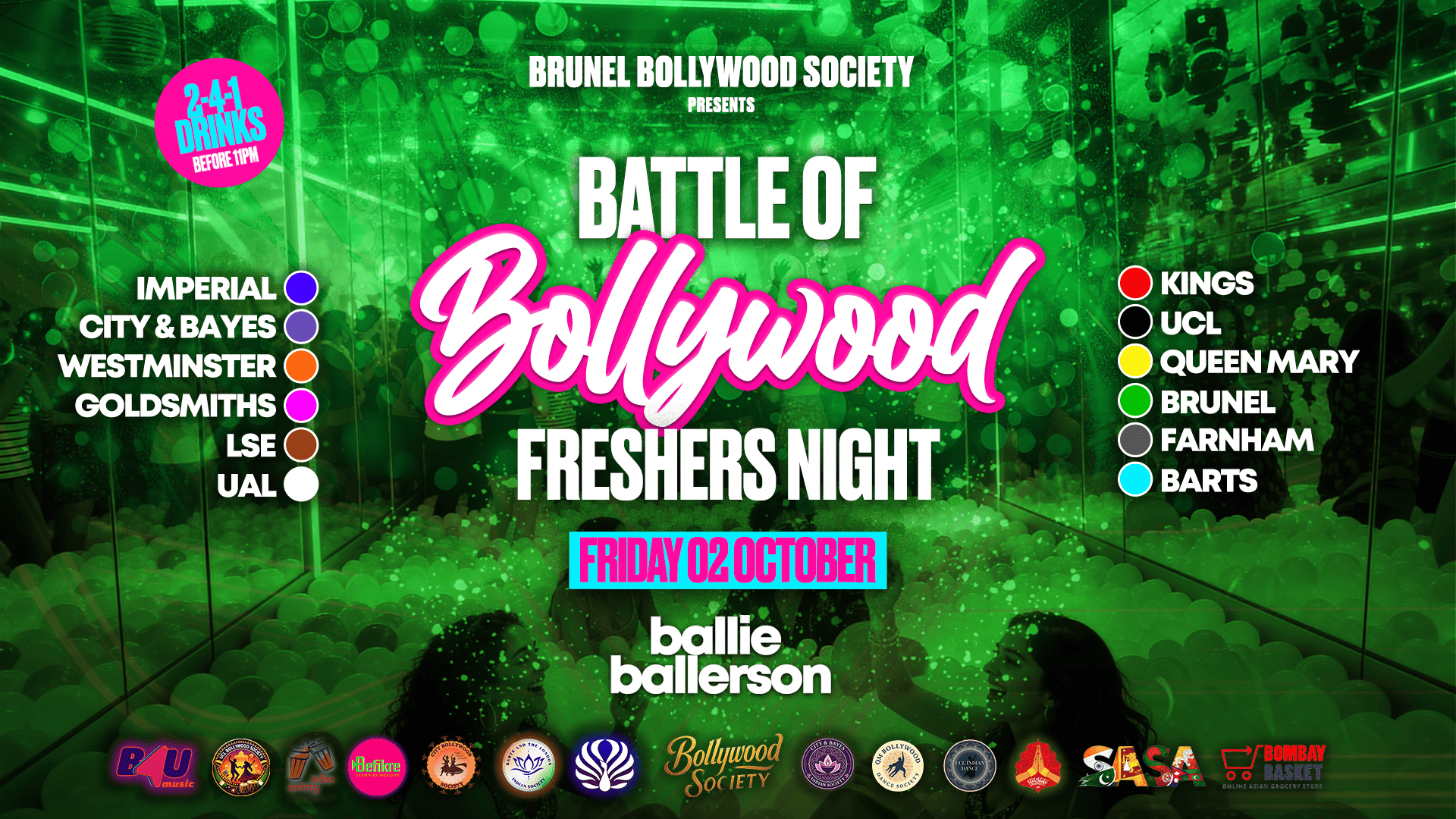 Brunel Bollywood Society presents BATTLE OF BOLLYWOOD (The Official London Universities Freshers Clash) @BallieBallerson [TRENDING🔥]