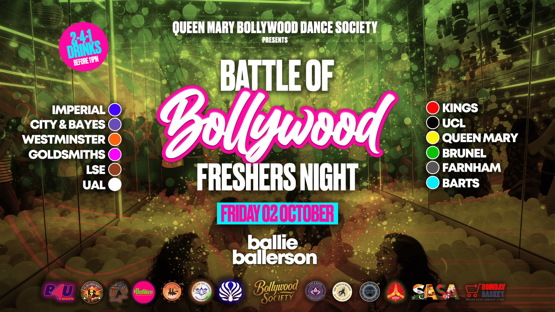QM Bollywood Dance Society presents BATTLE OF BOLLYWOOD (The Official London Universities Freshers Clash) @BallieBallerson [TRENDING🔥]