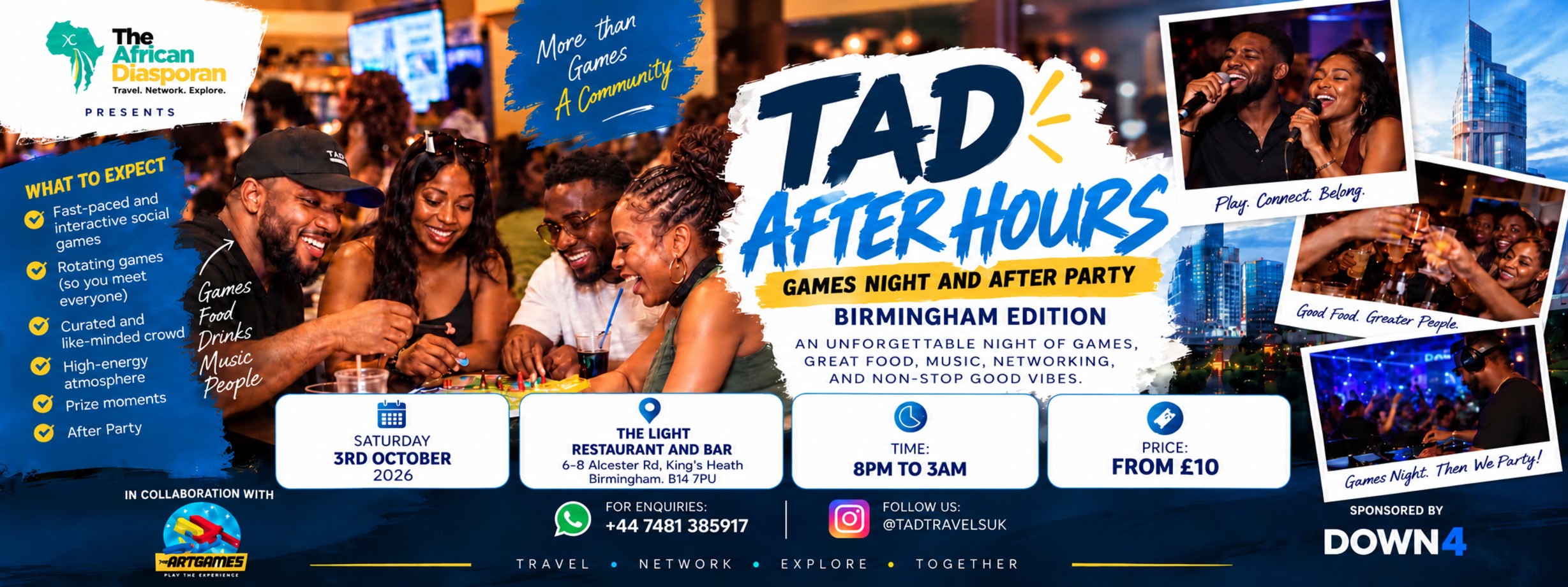 TAD AFTER HOURS GAMES NIGHT AND AFTER PARTY