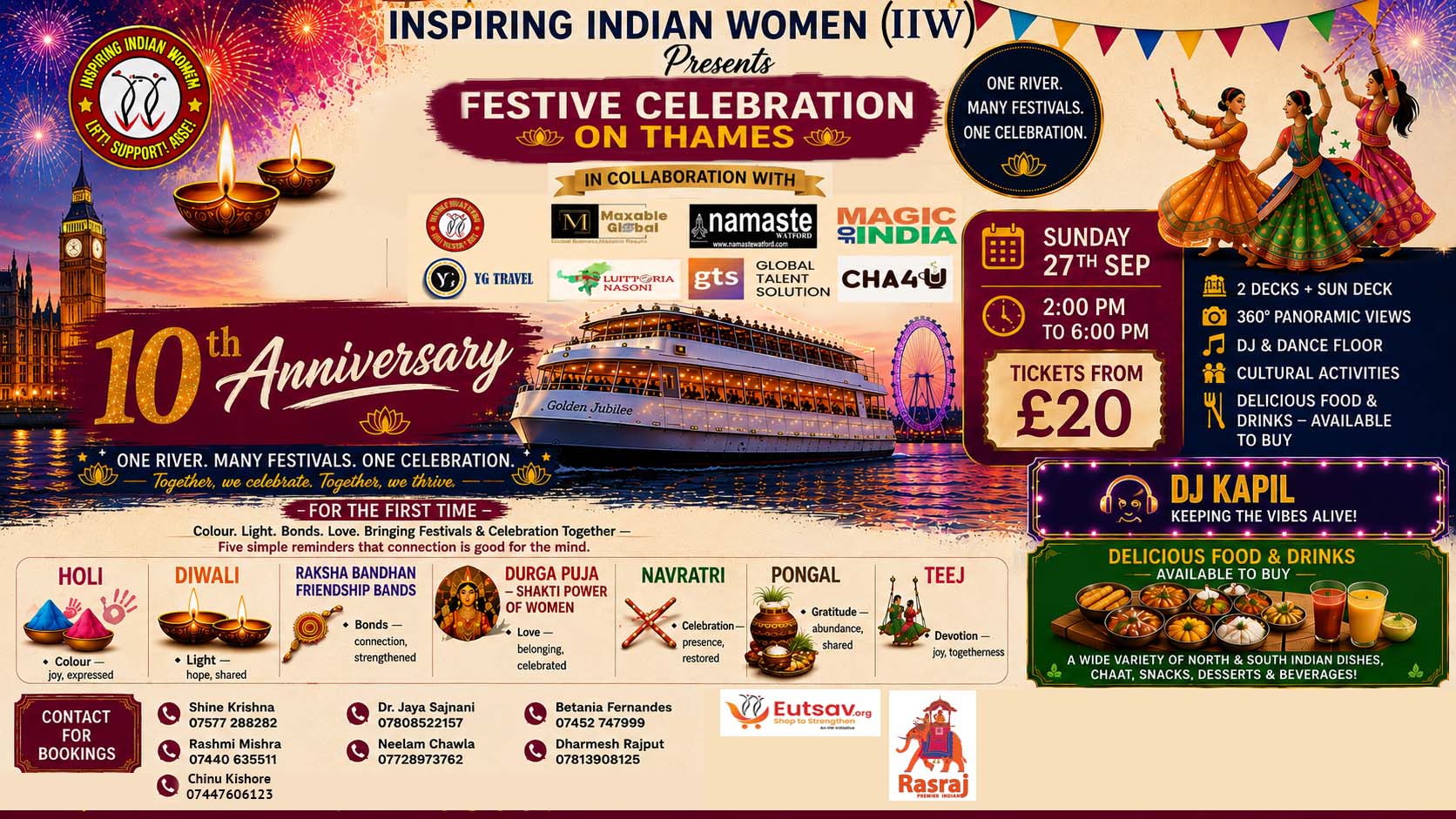 Festive Celebration On Thames - Bollywood Boat Party