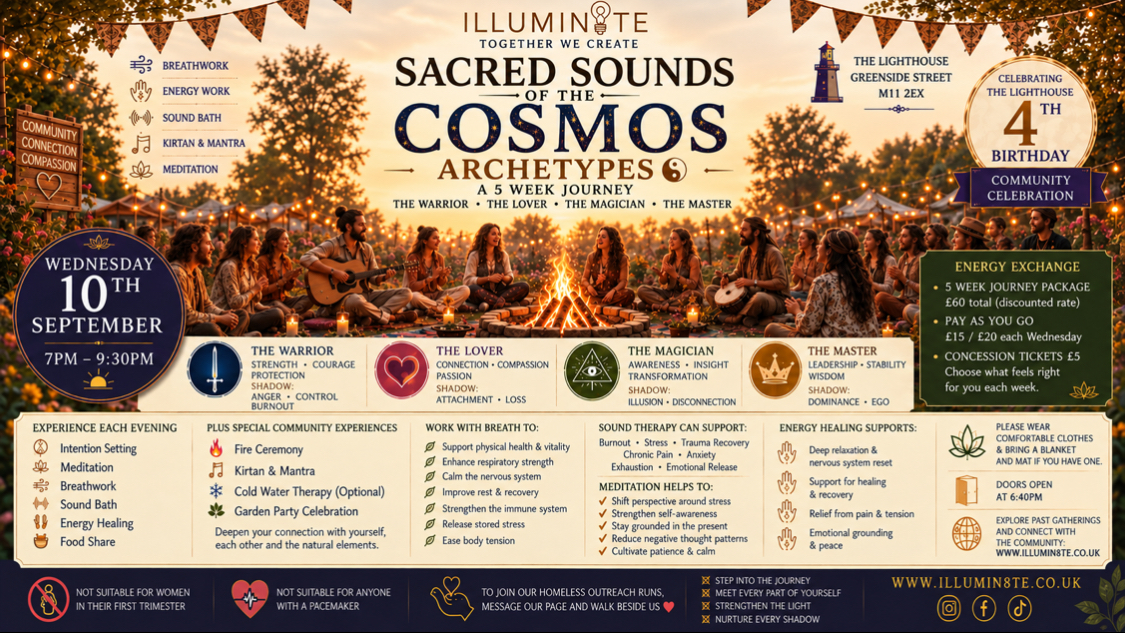 Illumin8te | Sacred Sounds Of The Cosmos | Archetypes | (Sound Bath 30th September ) @ THE LIGHTHOUSE 7PM