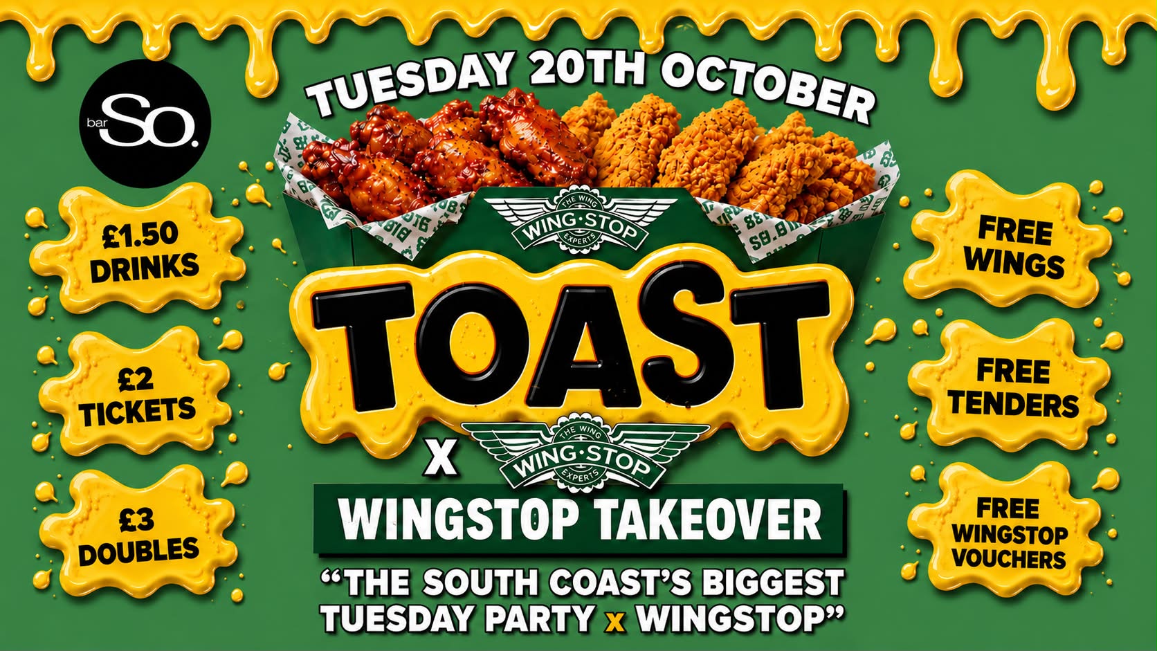 TOAST TUESDAYS • WINGSTOP TAKEOVER @Bar So 20.10.26