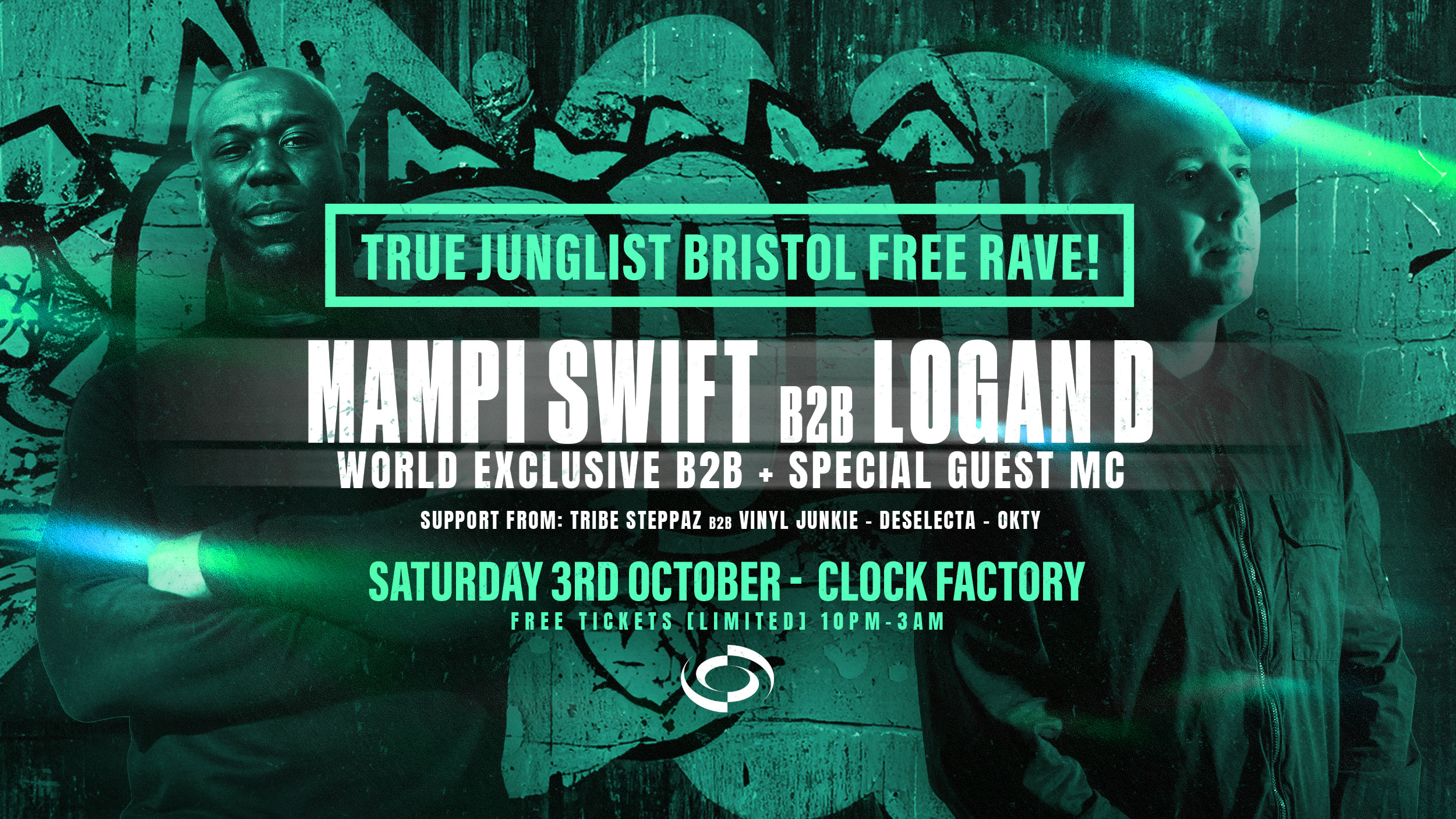 True Junglist FREE RAVE - Mampi Swift B2B Logan D [First-Ever B2B] + Special Guest MC