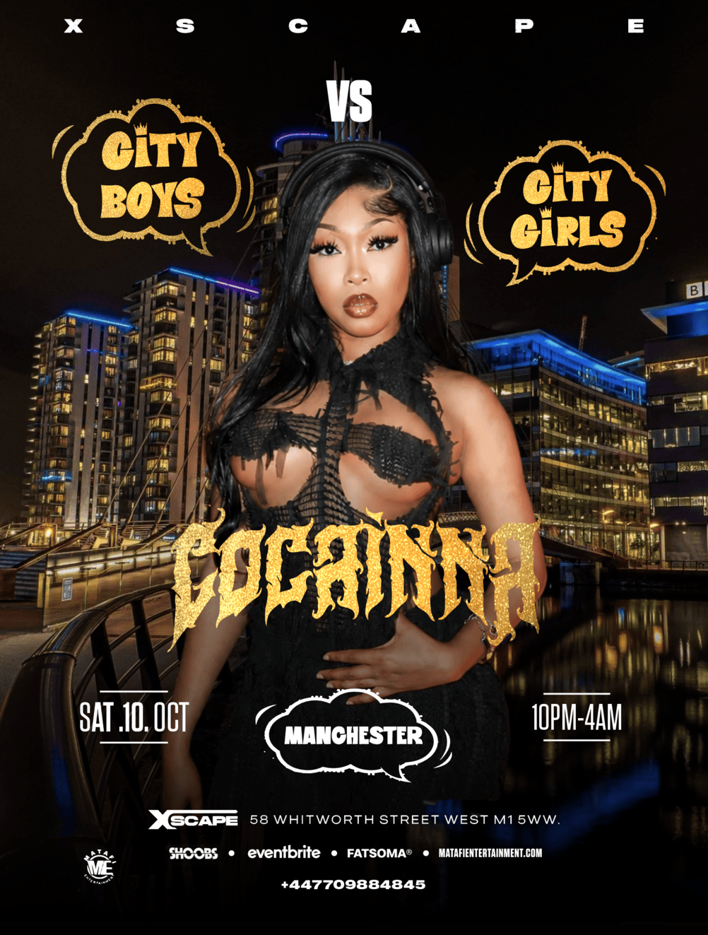 COCAINNA In Manchester - CITY BOYS VS CITY GIRLS PARTY