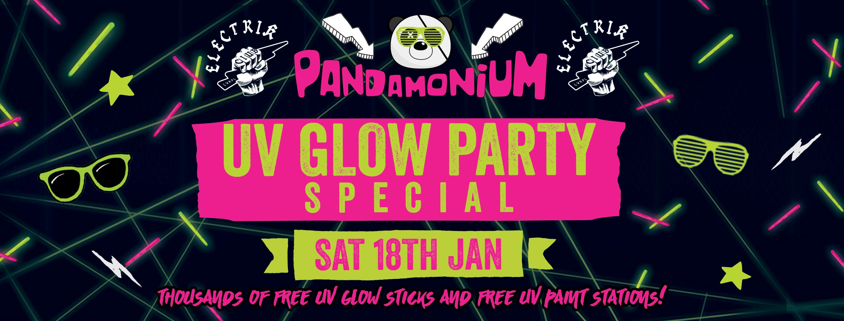 Pandamonium Saturdays – UV Glow Party