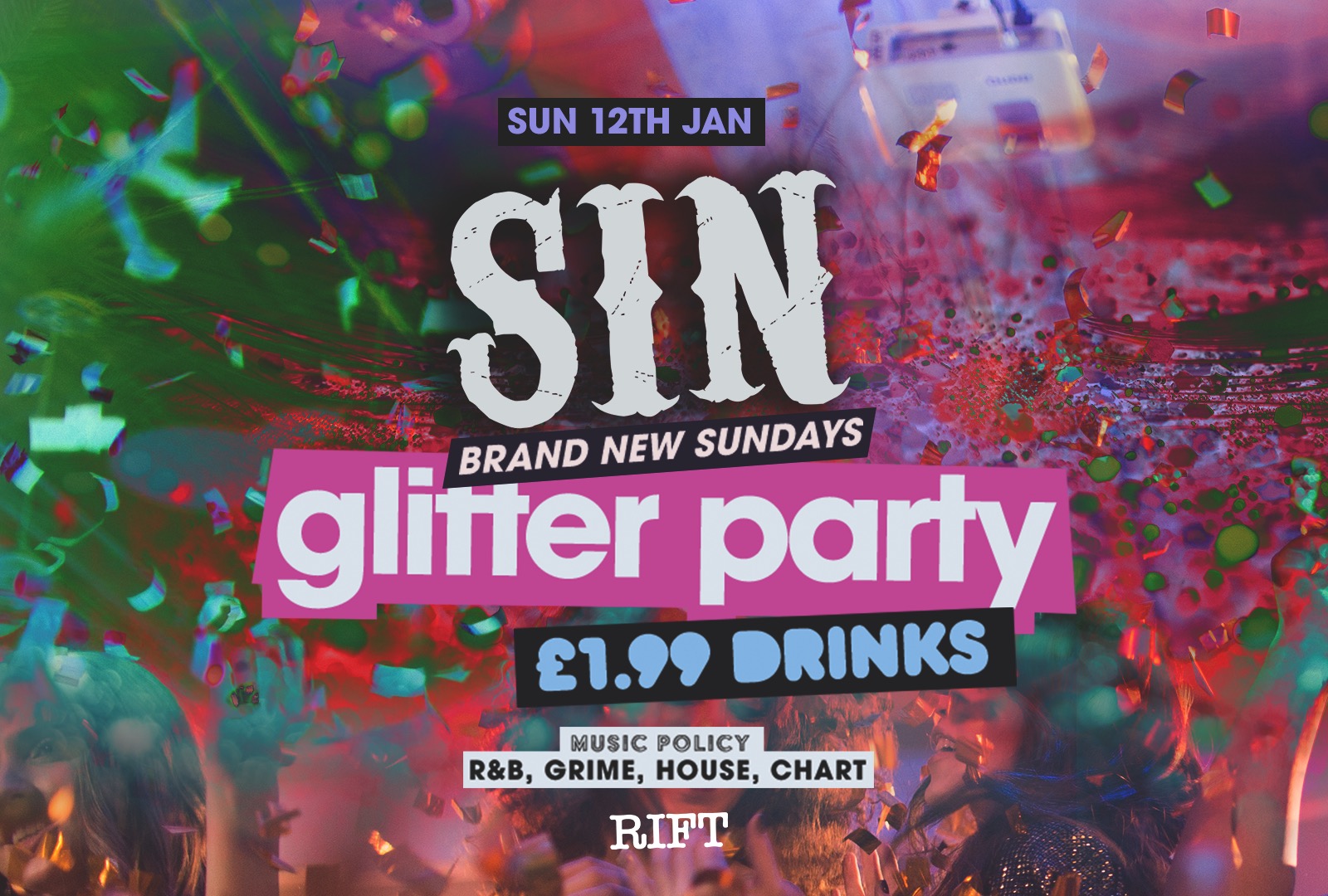 Sin Sundays Glitter Party – Refreshers