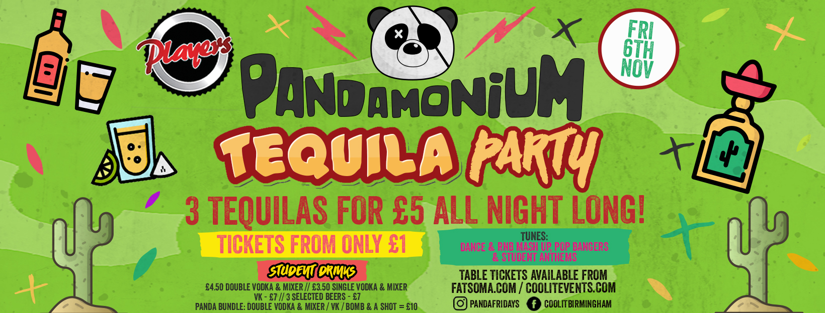 Pandamonium Fridays presents THE TEQUILA PARTY
