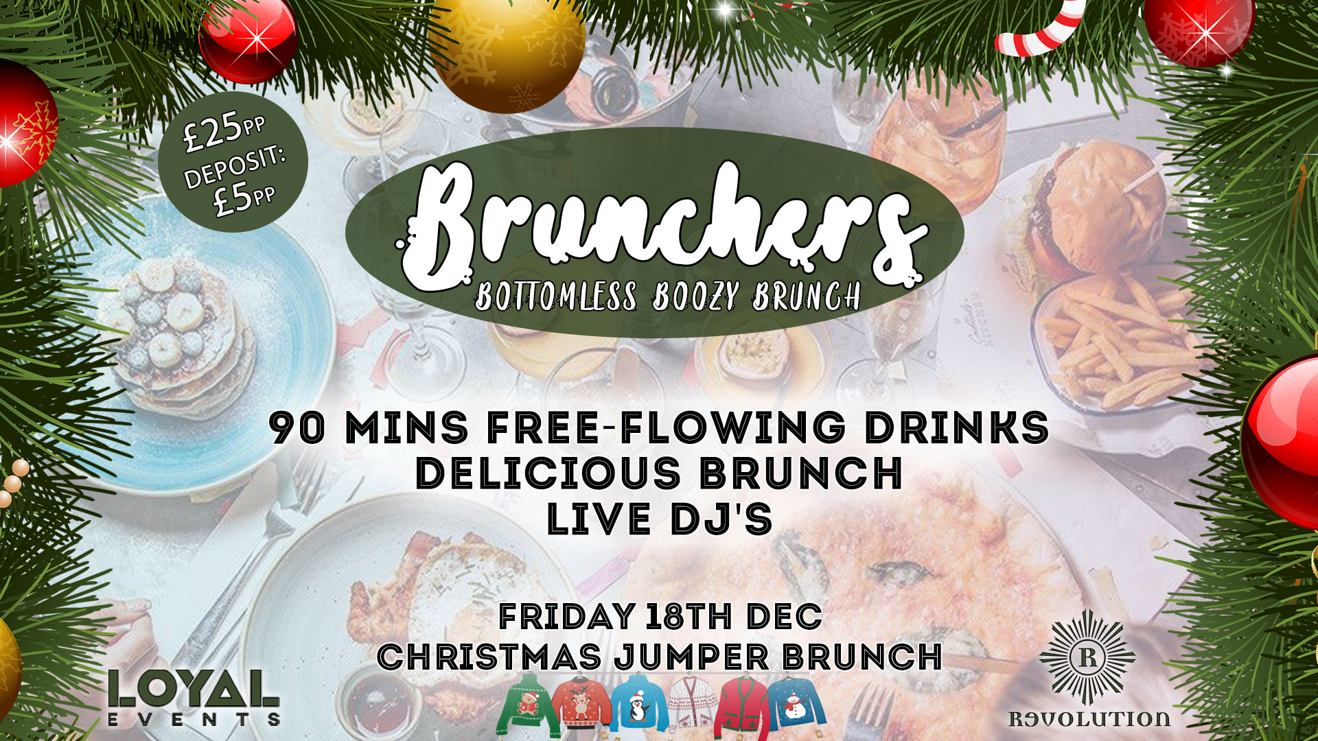 BRUNCHERS - Bottomless Brunch - Christmas Jumper Brunch! at Revolution ...