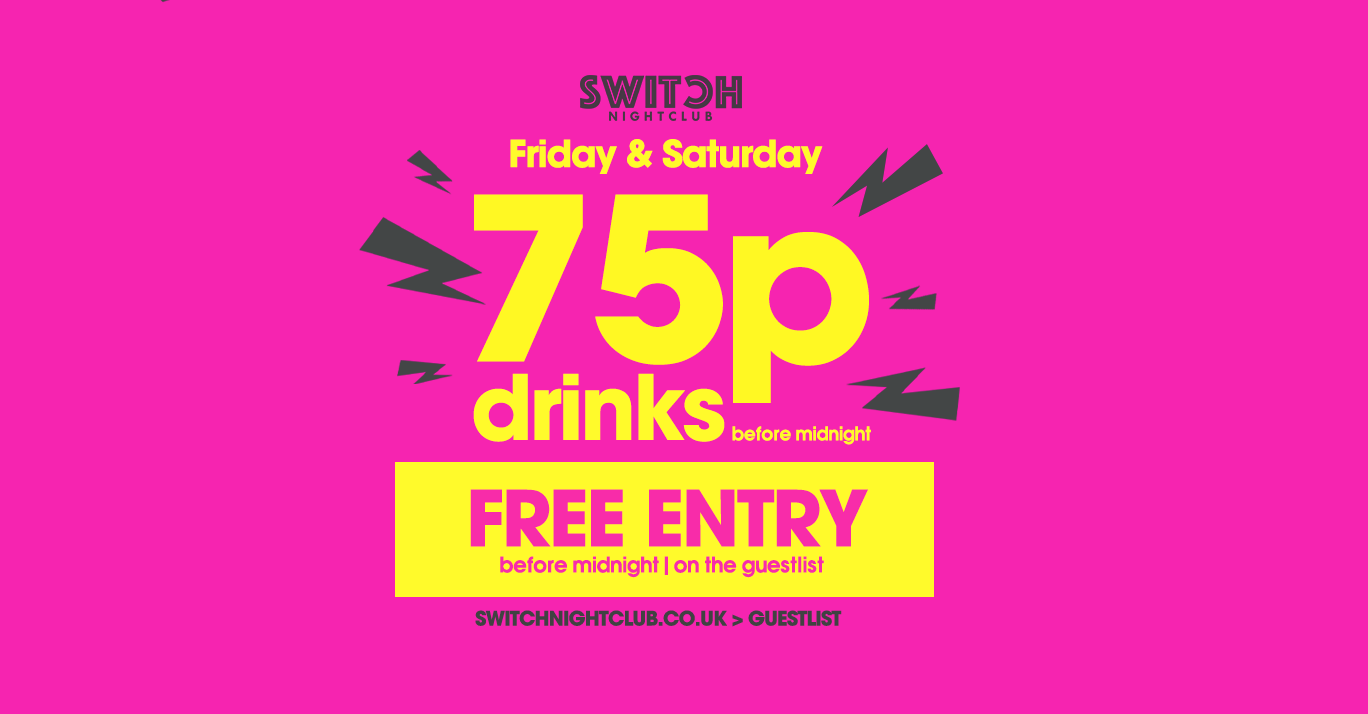 Switch Saturday 75P Drinks