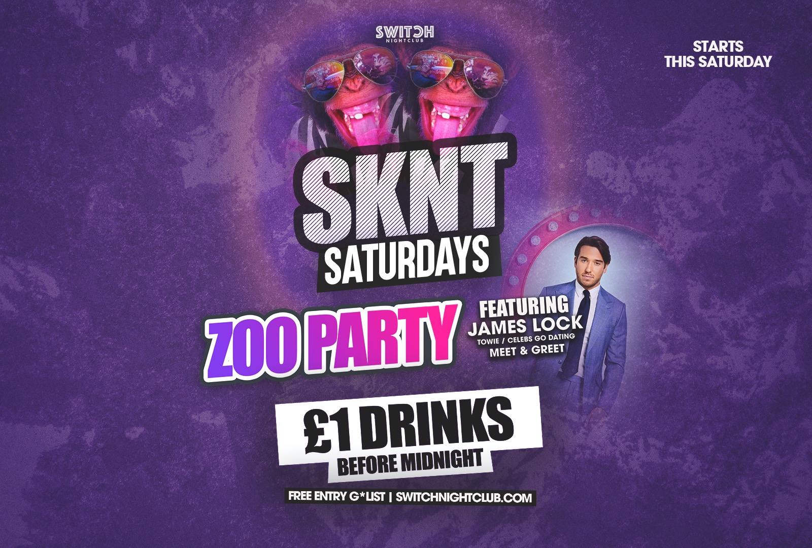 Sknt Saturdays £1 Drinks Zoo Party!