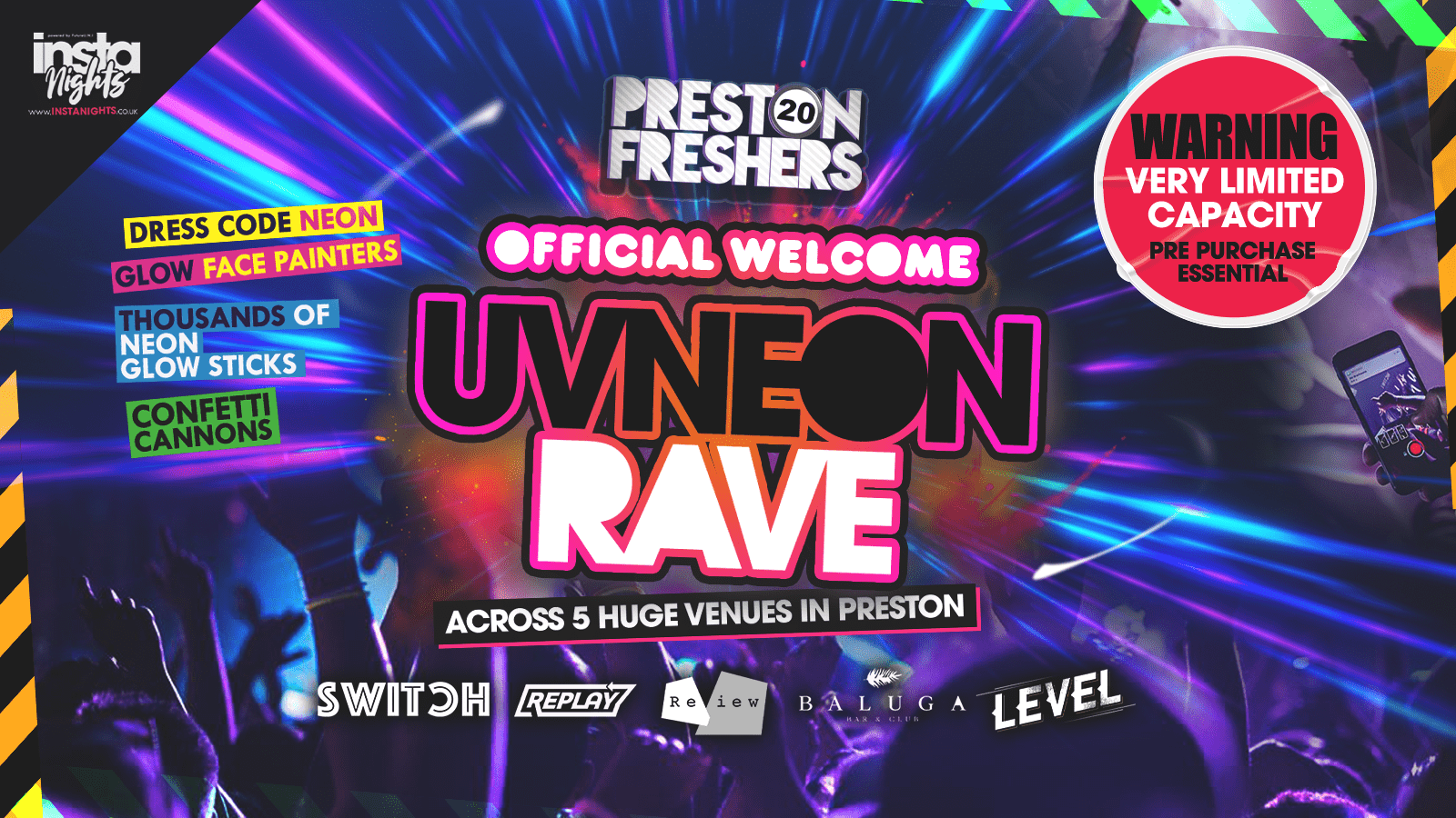 Official Freshers Welcome Party – UV Rave! – Across 5 Venues