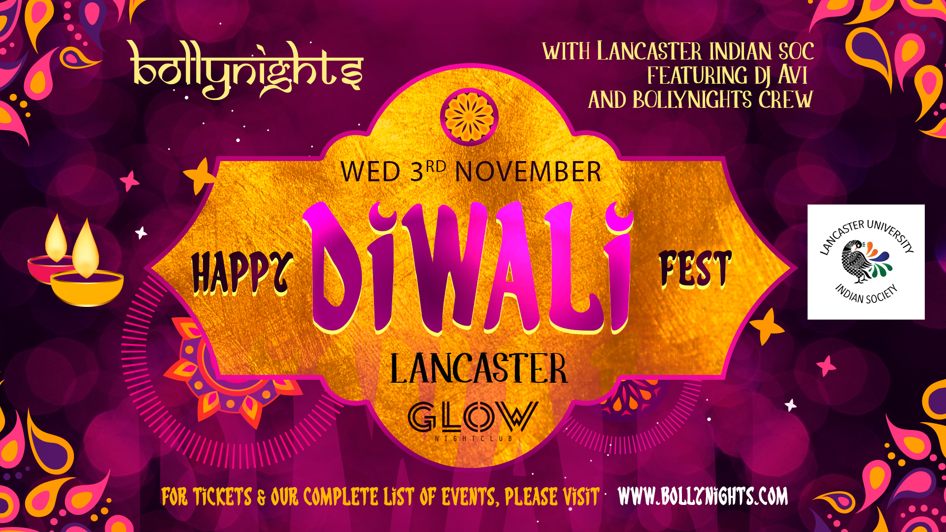 Bollynights Lancaster: Diwali Fest | Wednesday 3rd November