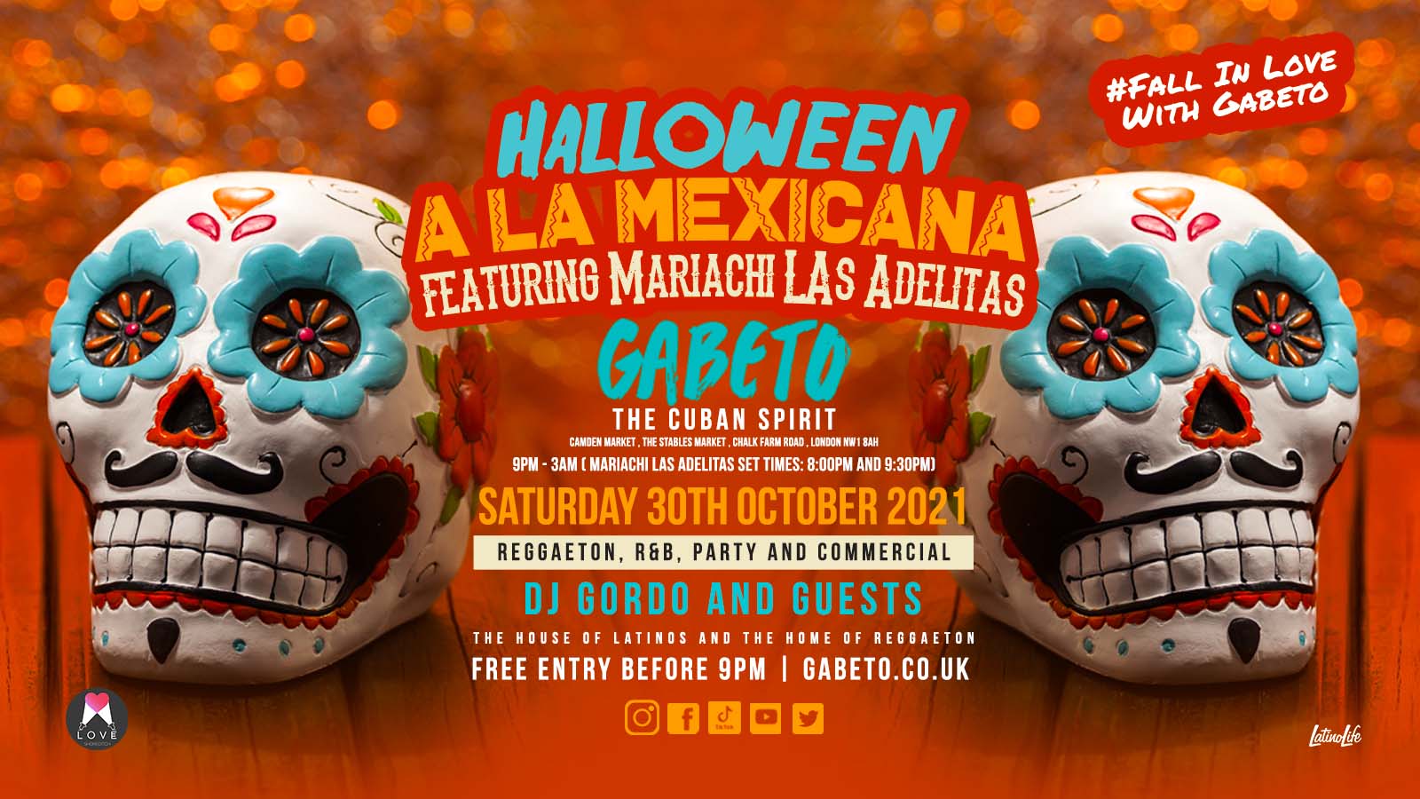 Tequila Sunrise Halloween A La Mexicana (Reggaeton Party) feat. Mariachi Las  Adelitas // Gabeto Camden at Gabeto, London on 30th Oct 2021 | Fatsoma