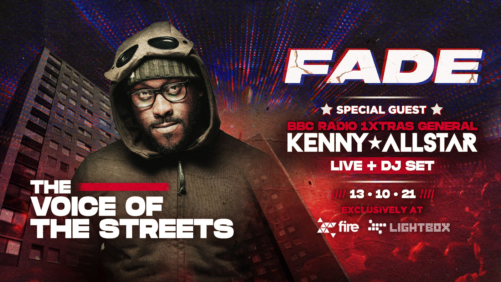 🚨 LIVE DJ SET FROM KENNY ALLSTAR🚨 – Fade Every Wednesday @ Fire & Lightbox London – 13/10/2021