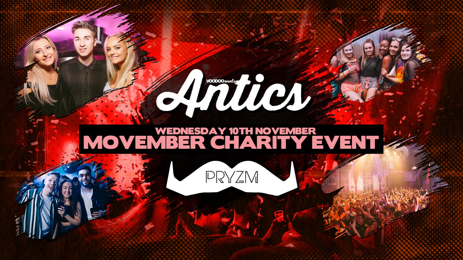 Antics at PRYZM Leeds Movember Charity Event – 10th November