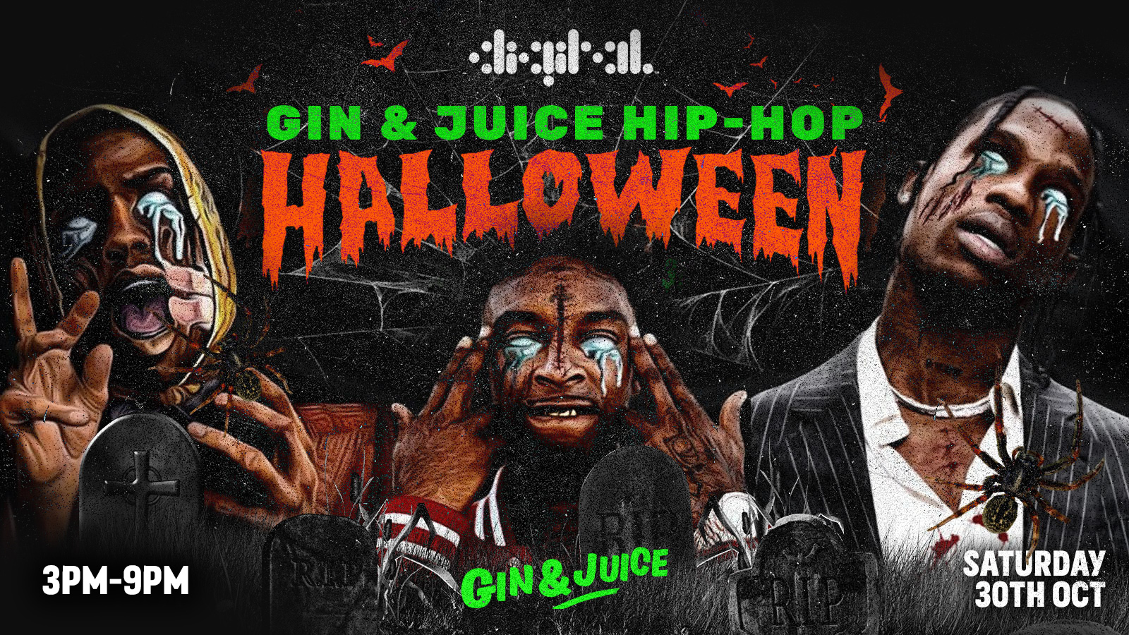 Gin & Juice : Hip-Hop Halloween Day Rave @ Digital Newcastle