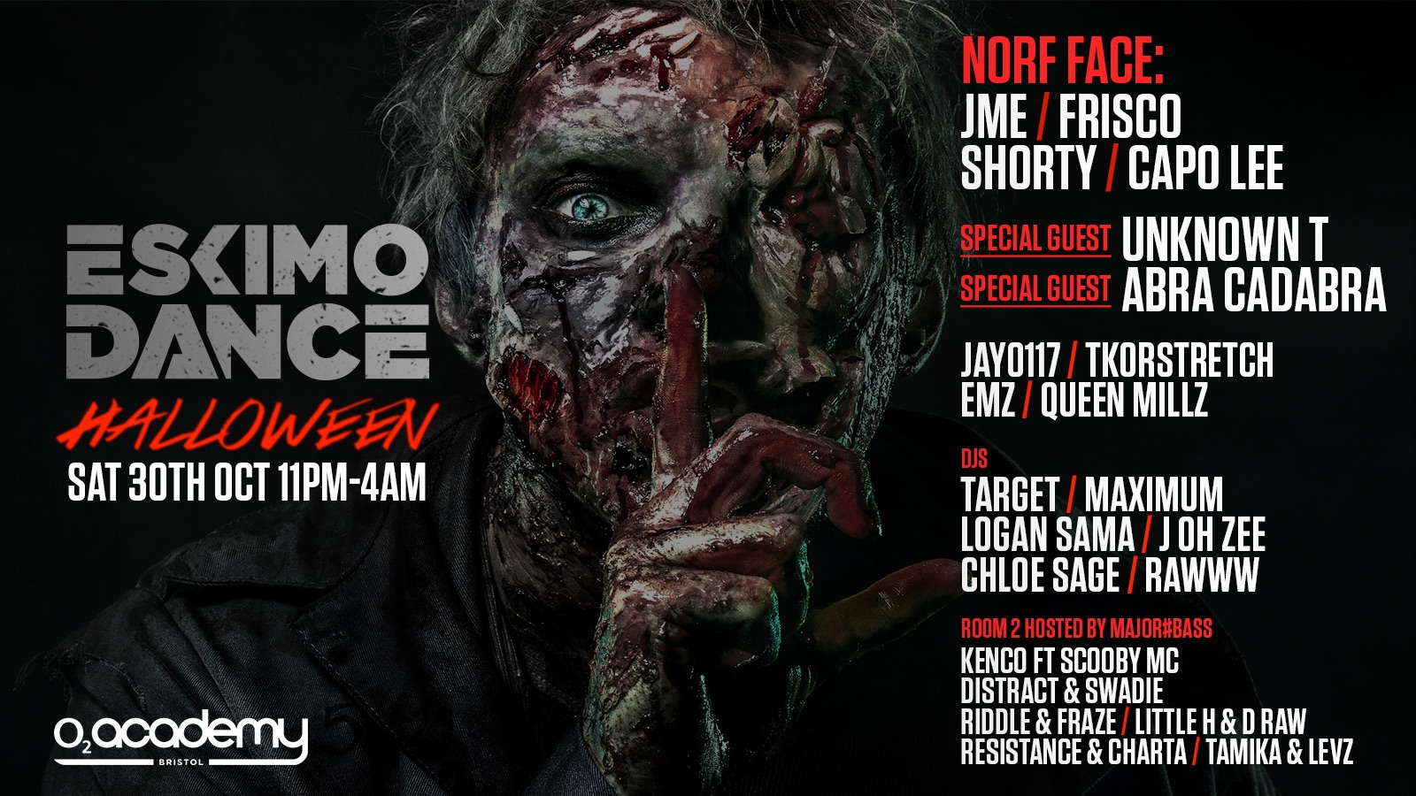 Eskimo Dance Halloween Bristol (JME, Unknown T, Abra Cadabra, P Money, DJ Target)