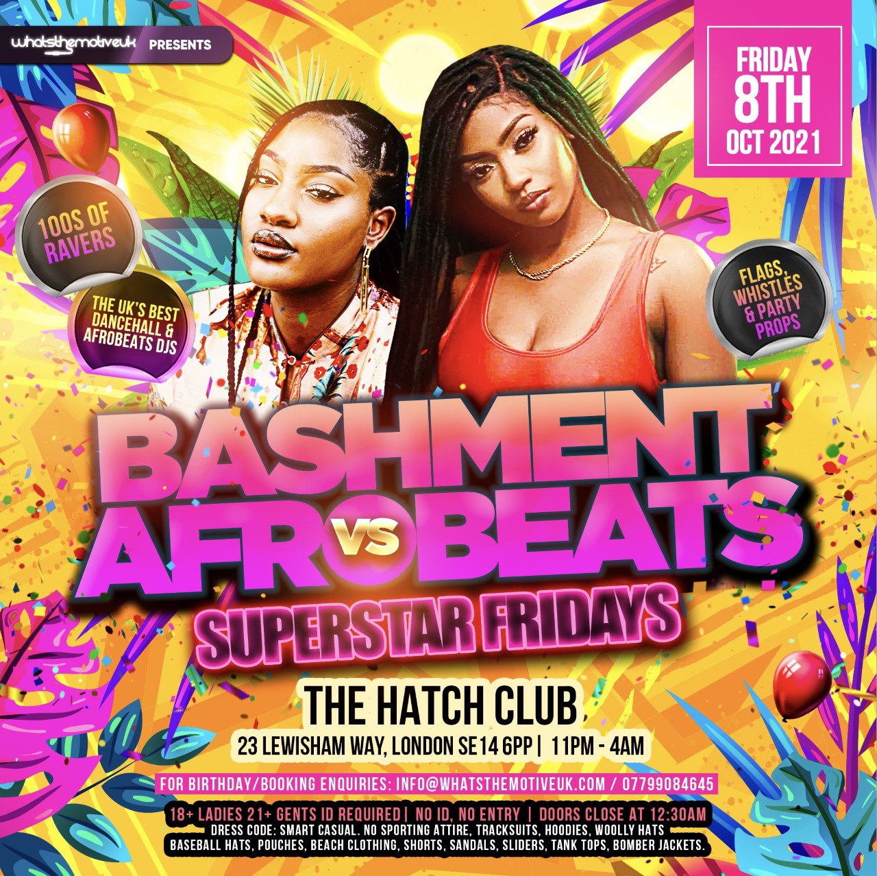 BASHMENT VS AFROBEATS - Superstar Fridays at The Hatch Club, London on 8th  Oct 2021 | Fatsoma