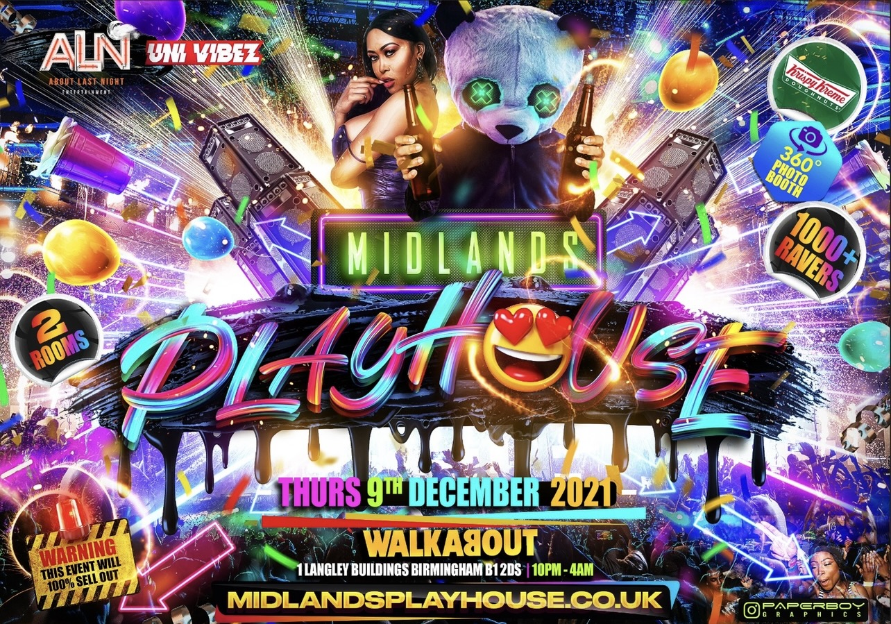 Midlands Playhouse Birmingham Biggest End of Year Party at Walkabout