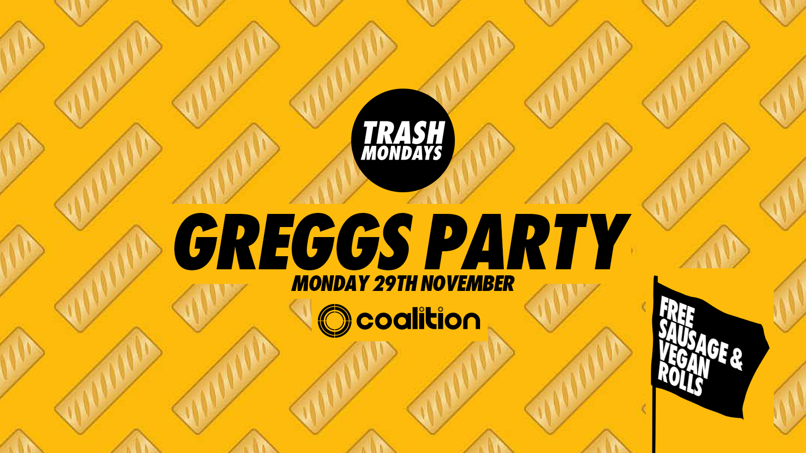 TRASH Mondays x Greggs Party | FREE Sausage & Vegan Rolls