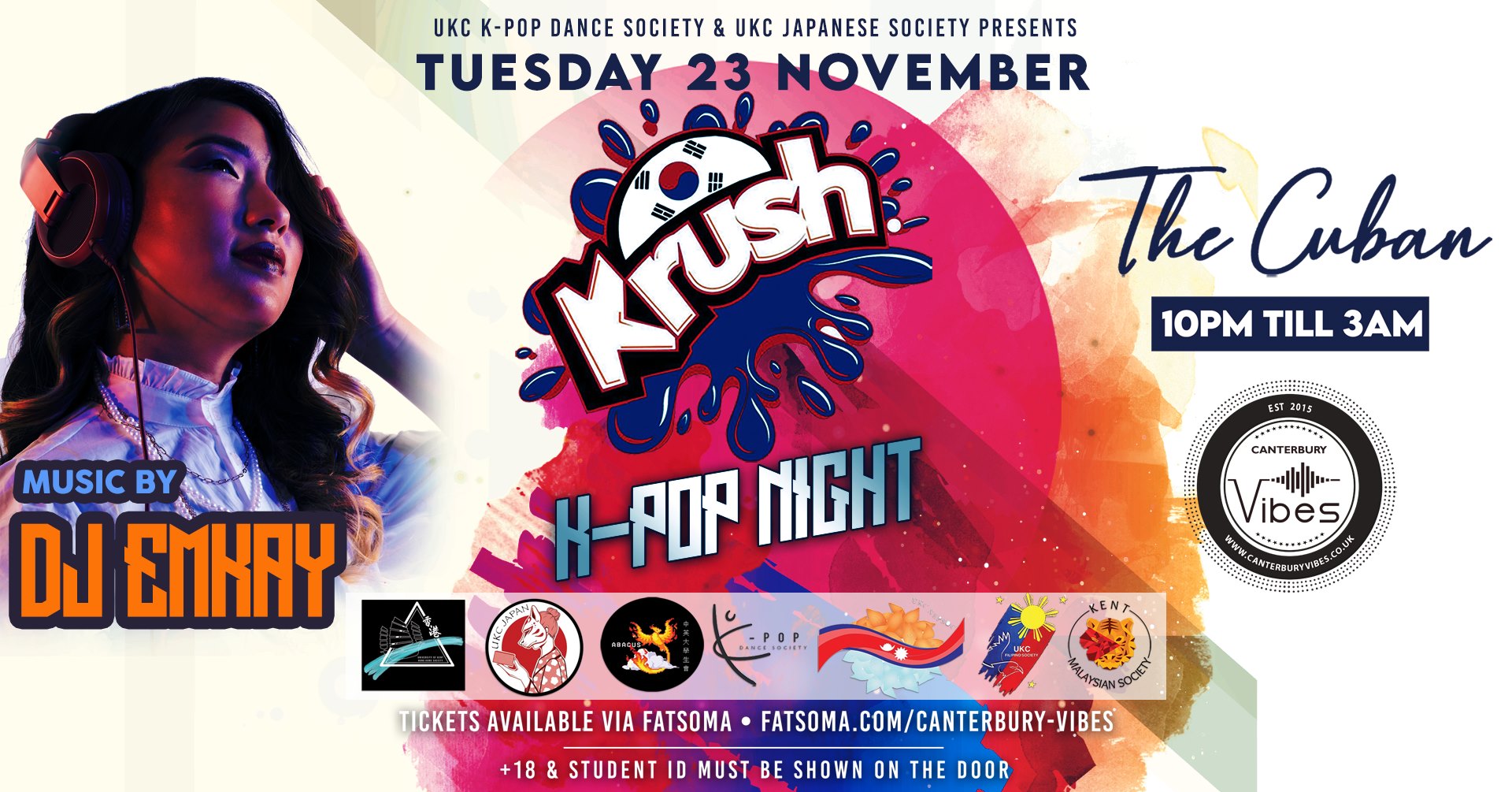 KRUSH: K-POP & K-HIP HOP Party Canterbury ( DJ EMKAY )