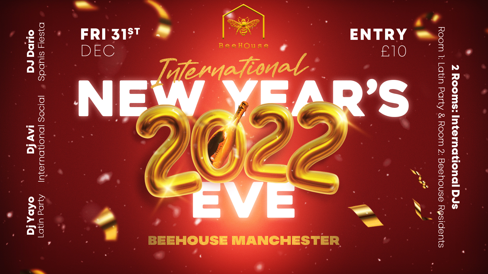 International New Year’s Eve | BeeHouse Manchester