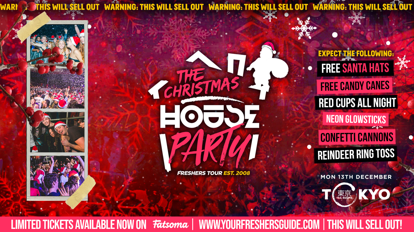 TONIGHT!  – The XMAS House Party – End Of Term Party @ TOKYO TEA ROOMS | £3 Tickets!