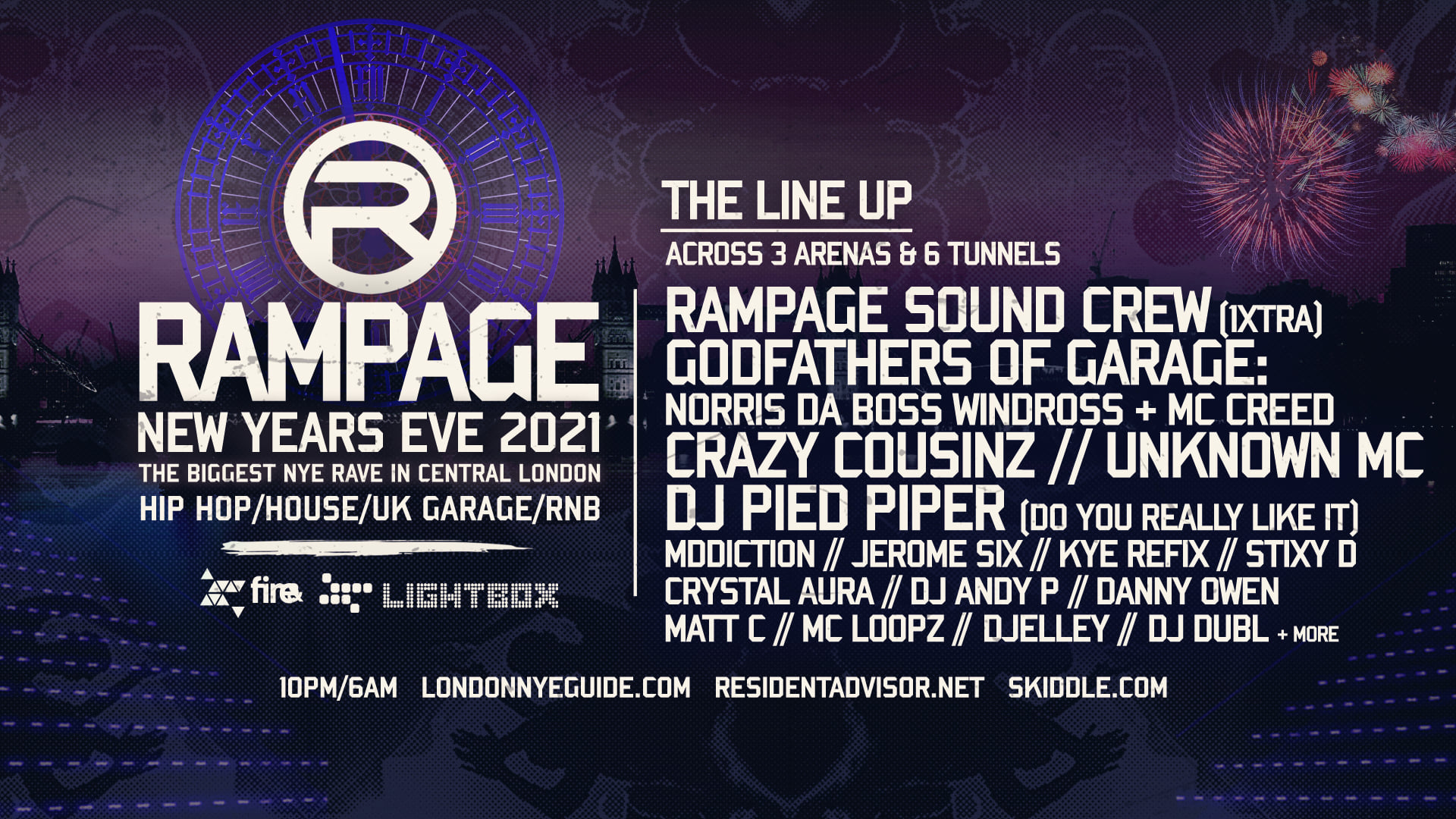 Rampage Sound New Years Eve Rave Fire & Lightbox at Fire Club