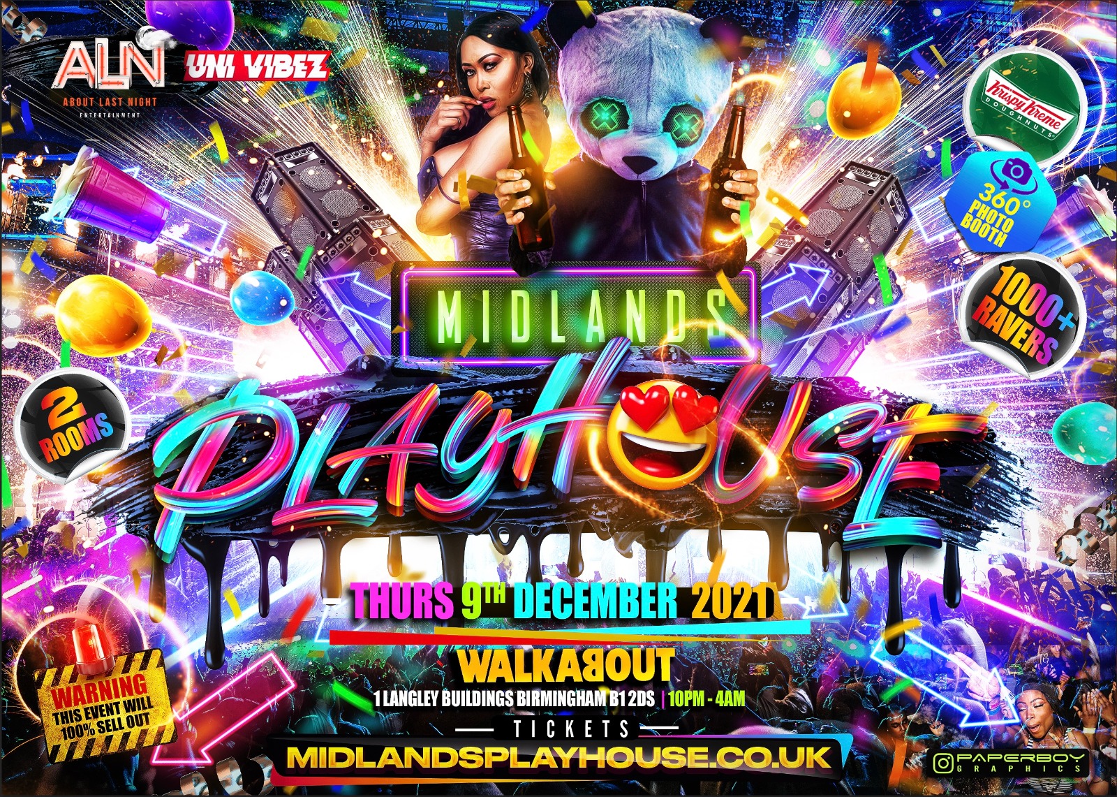 Midlands Playhouse Birmingham Biggest Party TONIGHT [LAST 25