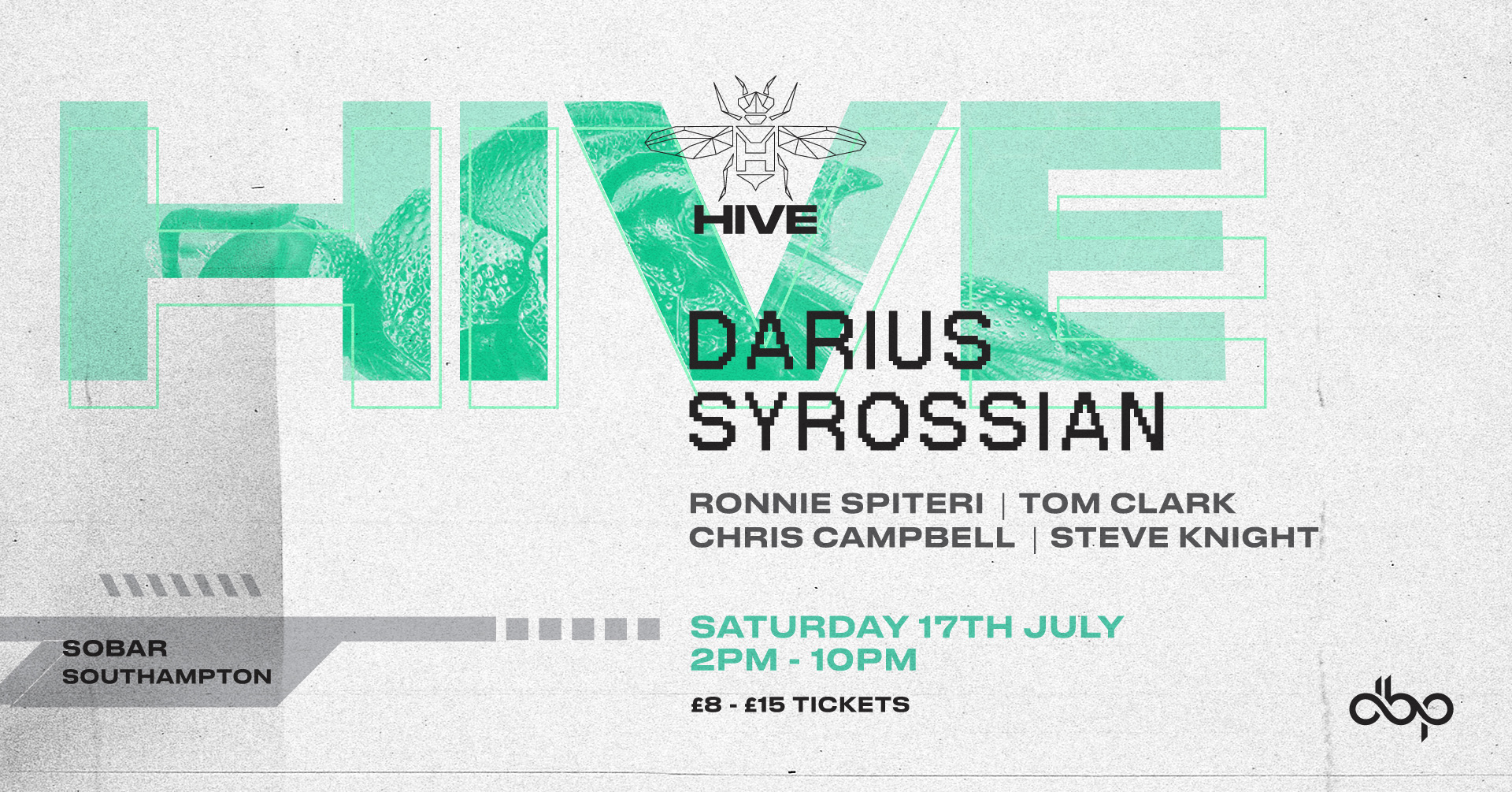 HIVE Garden – DARIUS SYROSSIAN – Sat 7th August – 50 TIXS ADDED