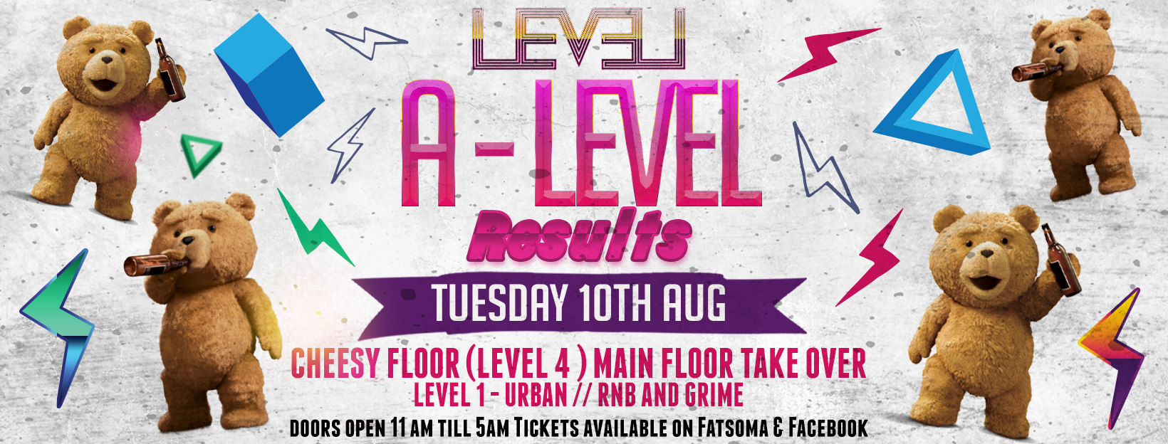 A Level Results Party – Cheesy Floor Takeover Tuesday Special