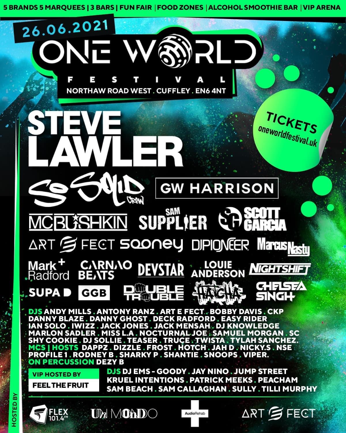 One world festival at Springfield events , St Albans on 7th Aug 2021