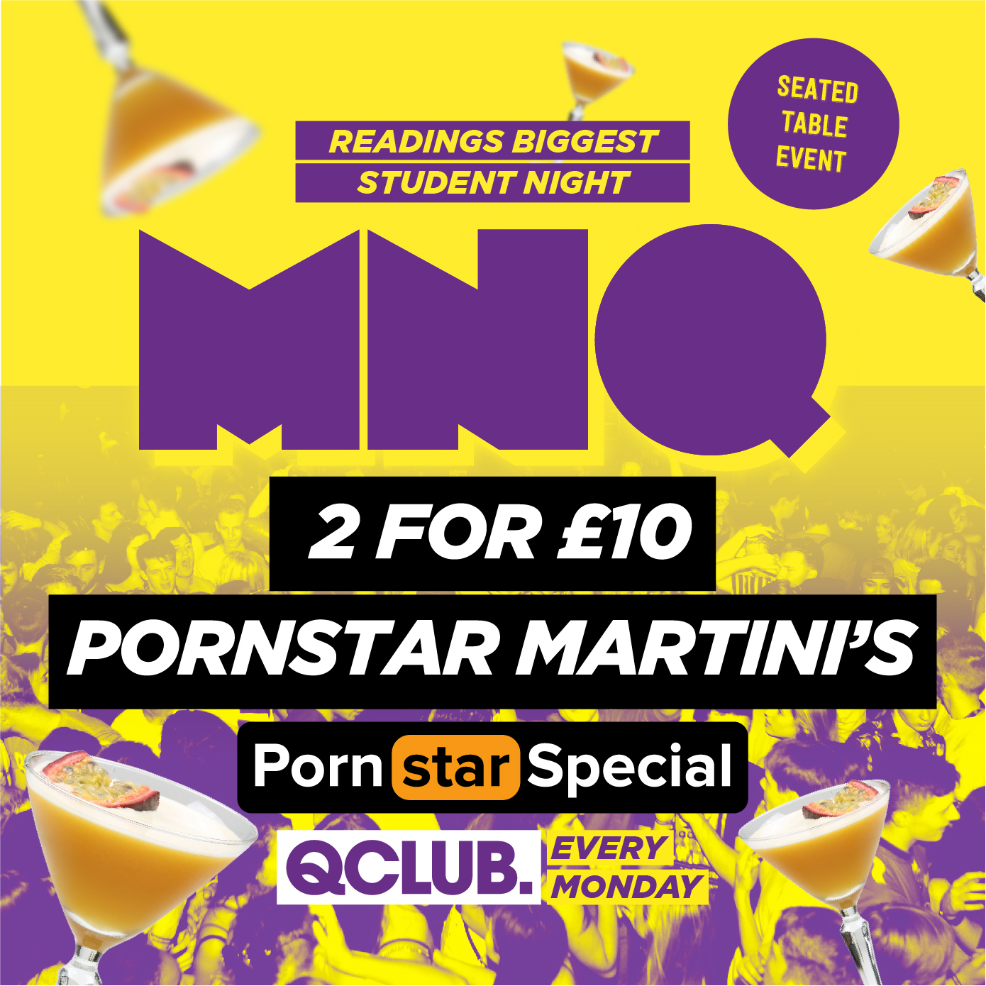 MNQ – 2 for £10 Pornstar Martini’s