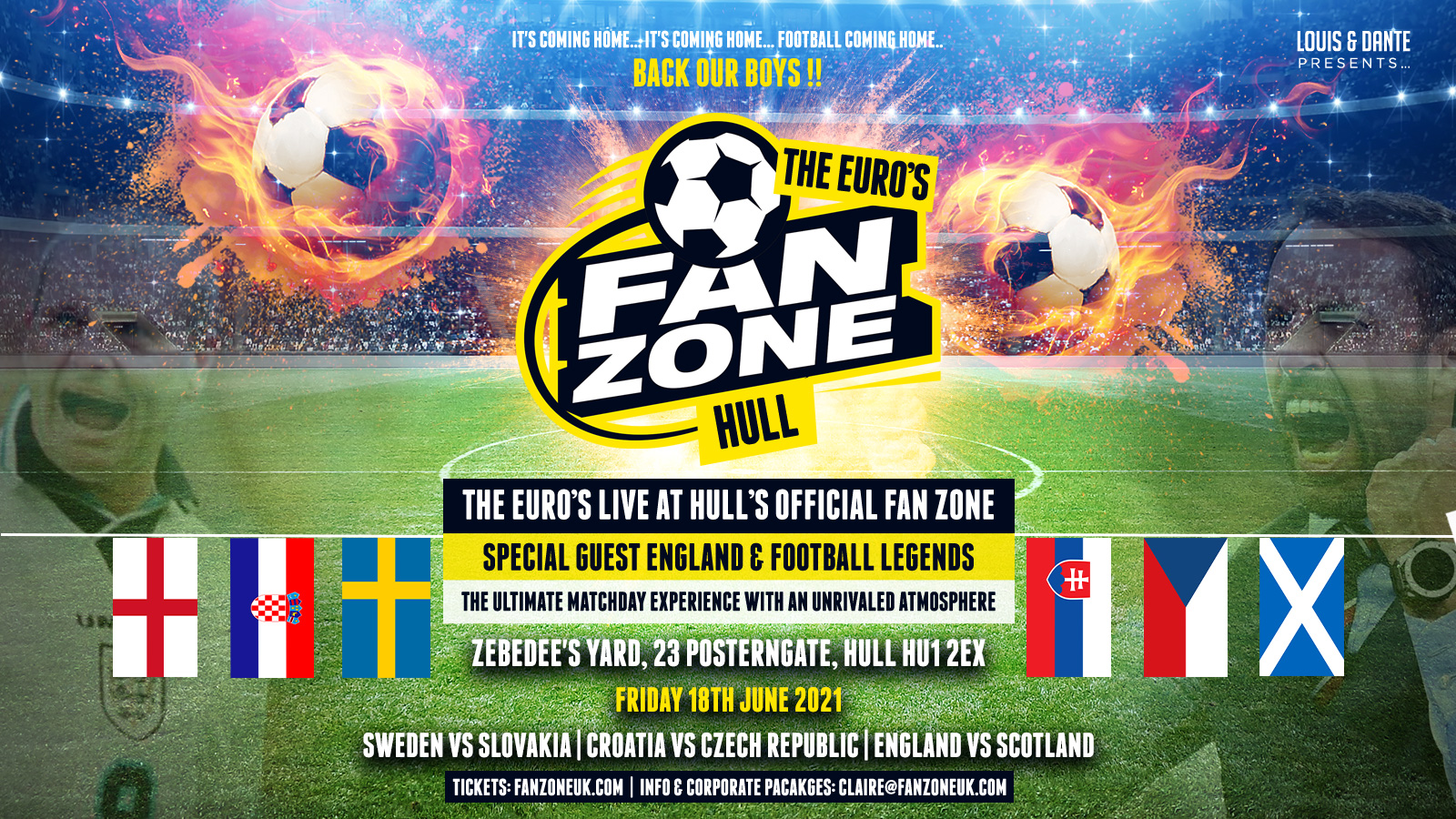 Euro S Fan Zone Hull Group Stage Sweden Vs Slovakia Croatia Vs Czech Republic England Vs Scotland Fan Zone Hull