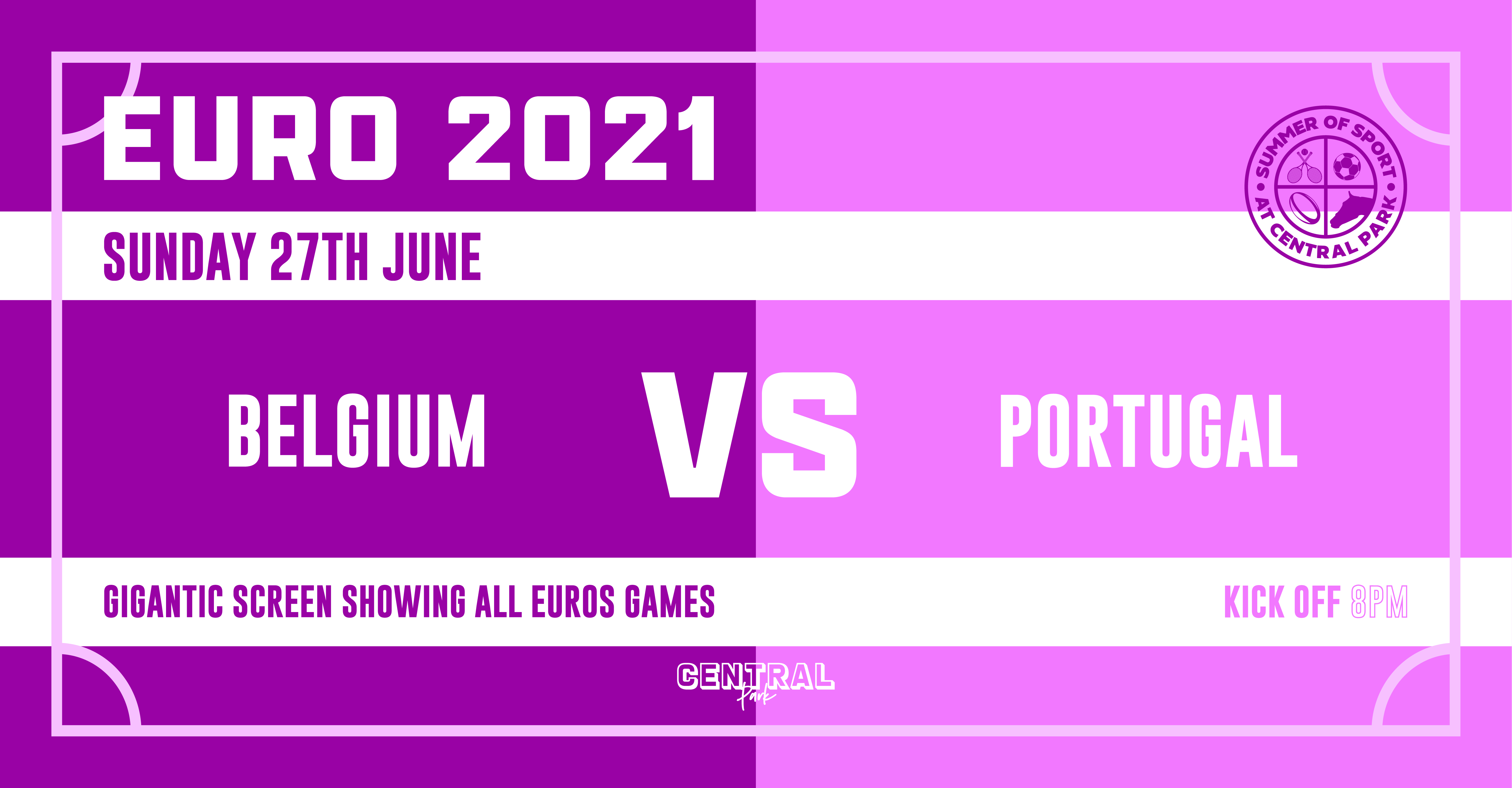 Belgium Vs Portugal – Sun 27th June // KO 8pm –  Euro 2020