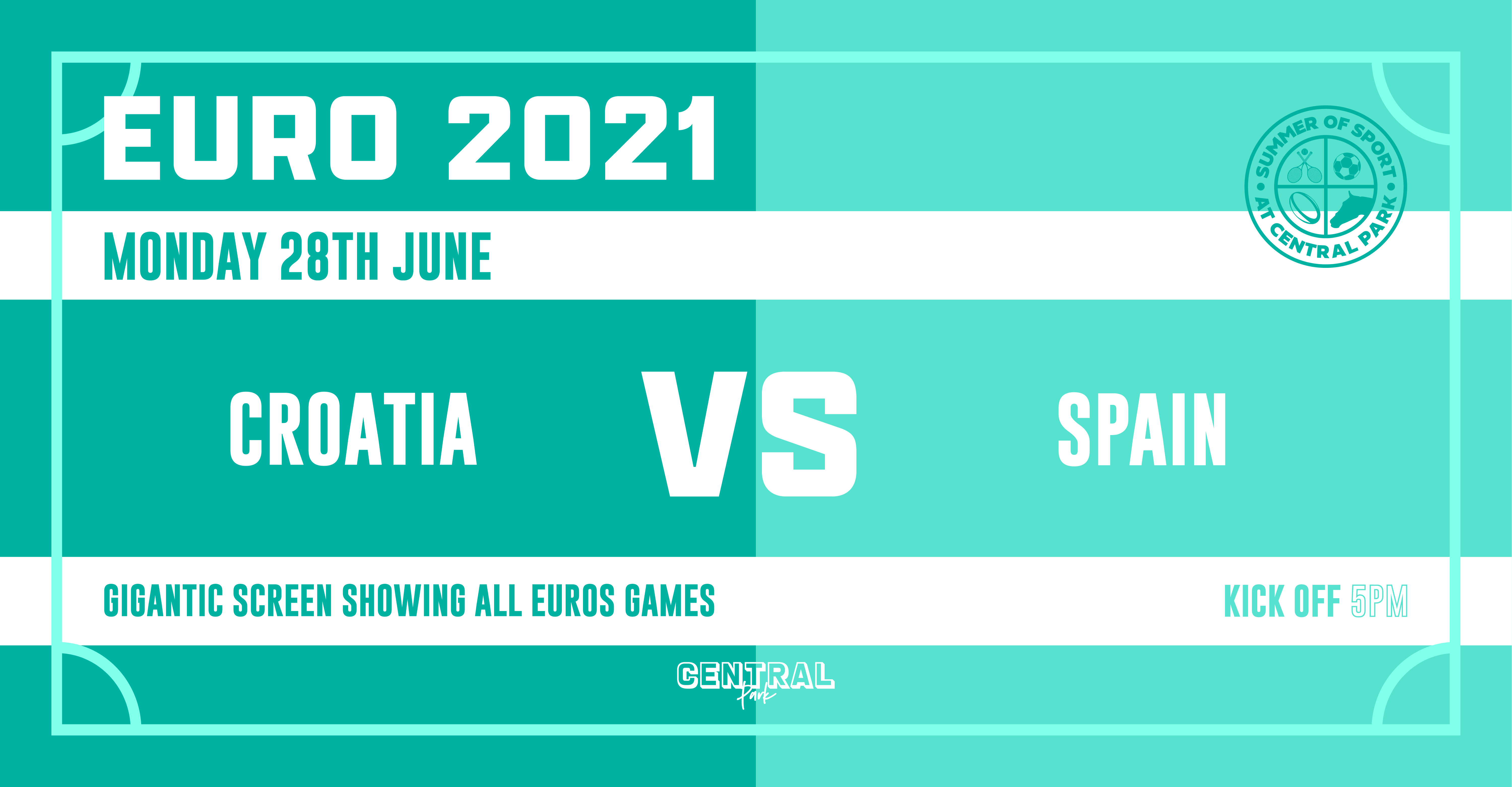 Croatia Vs Spain – Mon 28th June // KO 5pm –  Euro 2020