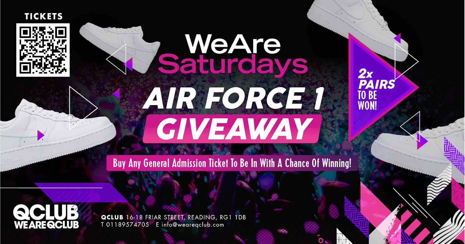 WeAreSaturdays NIKE AIR FORCE 1 GIVEAWAY at Q Club Reading on