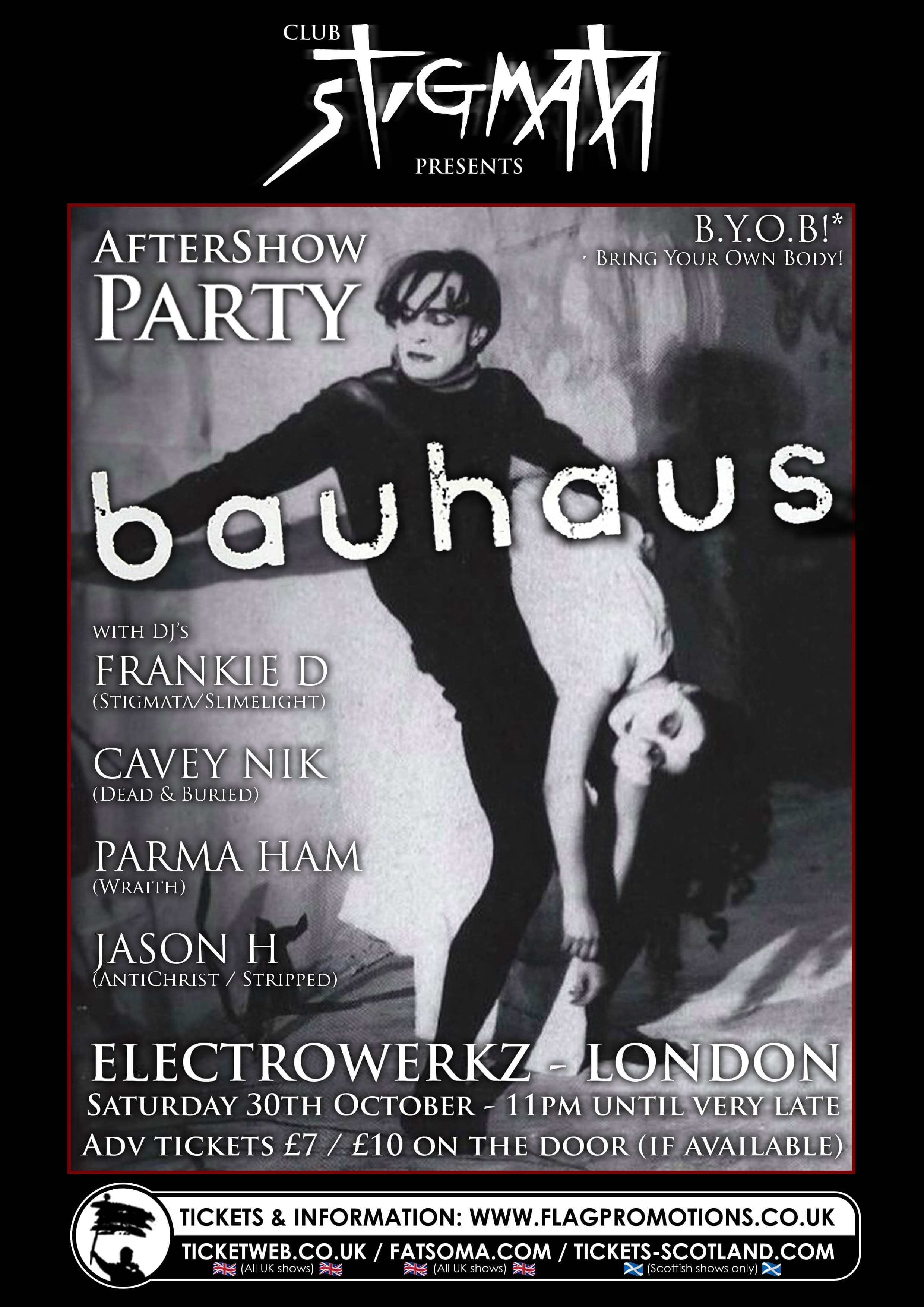 BAUHAUS AFTERSHOW PARTY