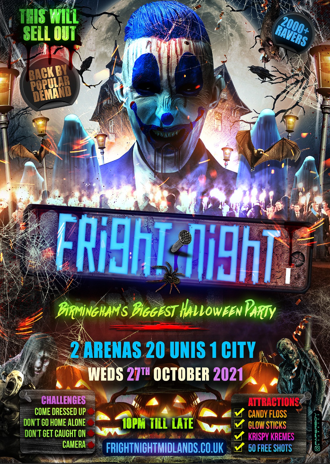 Fright Night Birmingham Biggest Halloween Party At To Be Announced Birmingham On 27th Oct 2021 Fatsoma