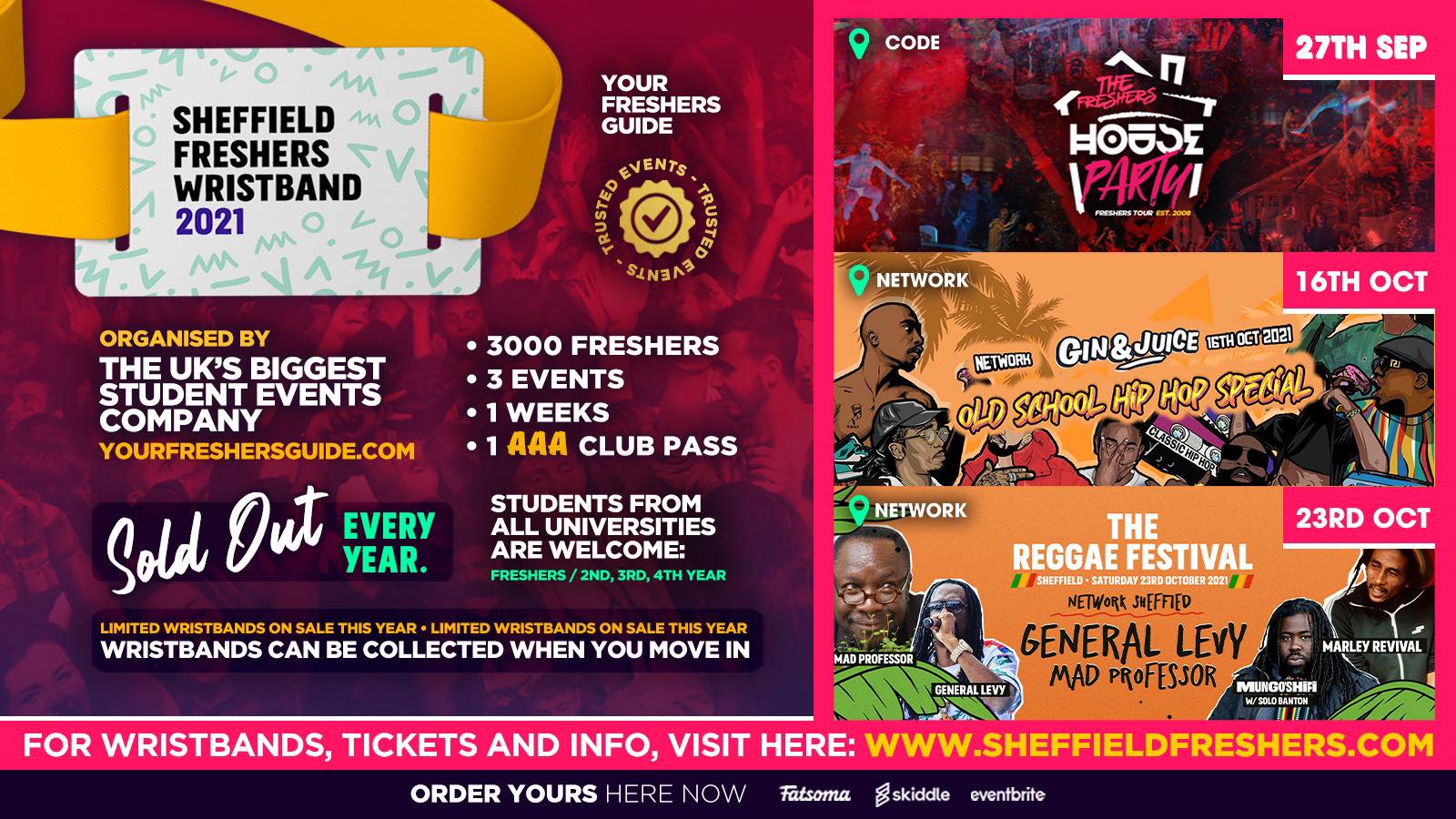 The Sheffield Freshers Wristband 2021 // Sheffield Freshers 2021