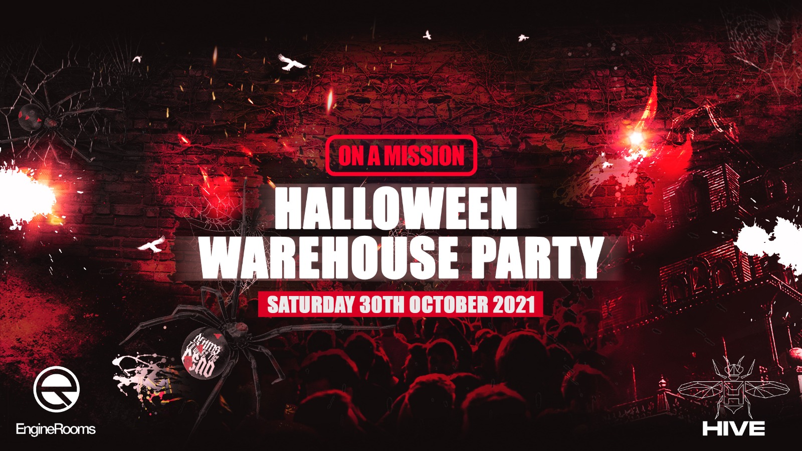 ON A MISSION – Halloween Warehouse party – Ft Hazard / Serum / Critical Impact / Agro / Newton