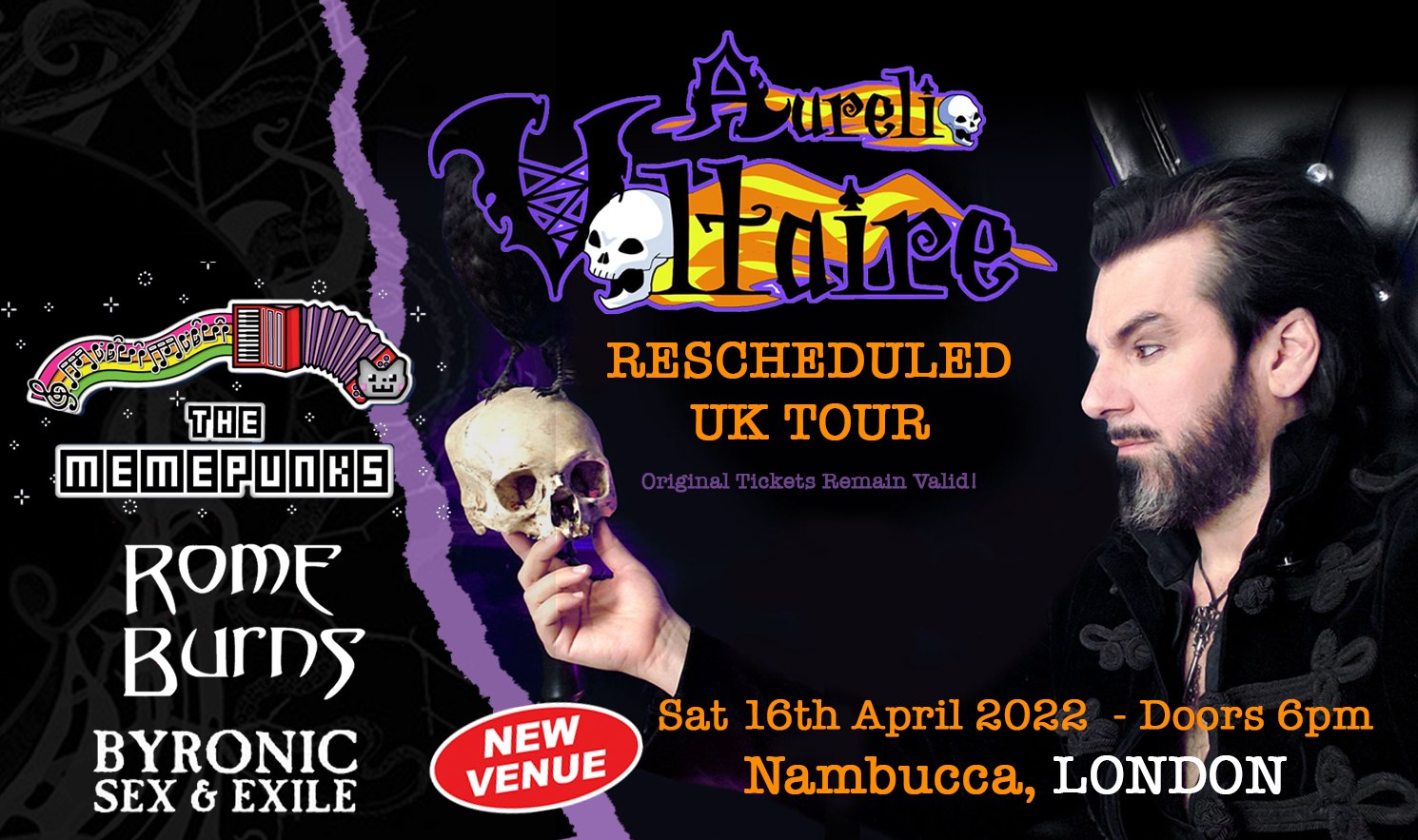 Aurelio Voltaire UK 2022 TOUR – London – NEW VENUE NAMBUCA