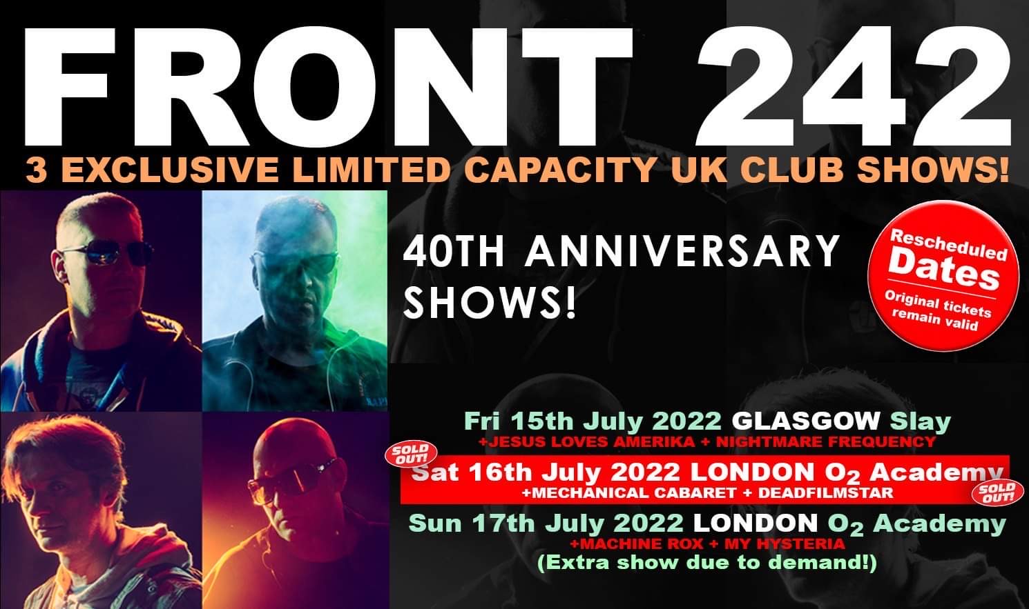 FRONT 242 – 40th Anniversary Show + J$sus Loves Amerika & Nightmare Frequency