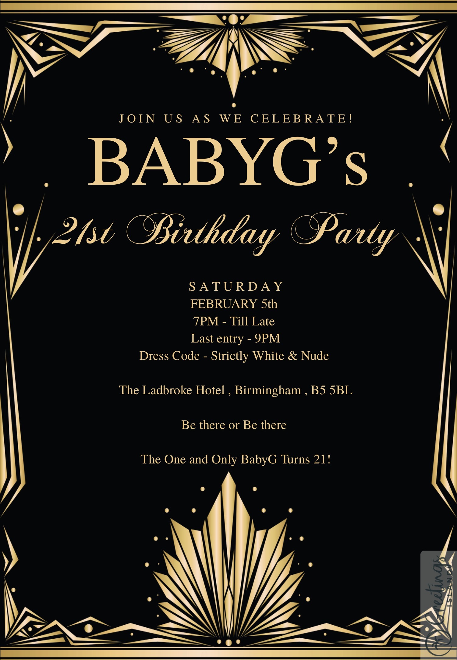 BABYG’s 21st BIRTHDAY PARTY at The Ladbrooke Hotel, Birmingham on 5th ...