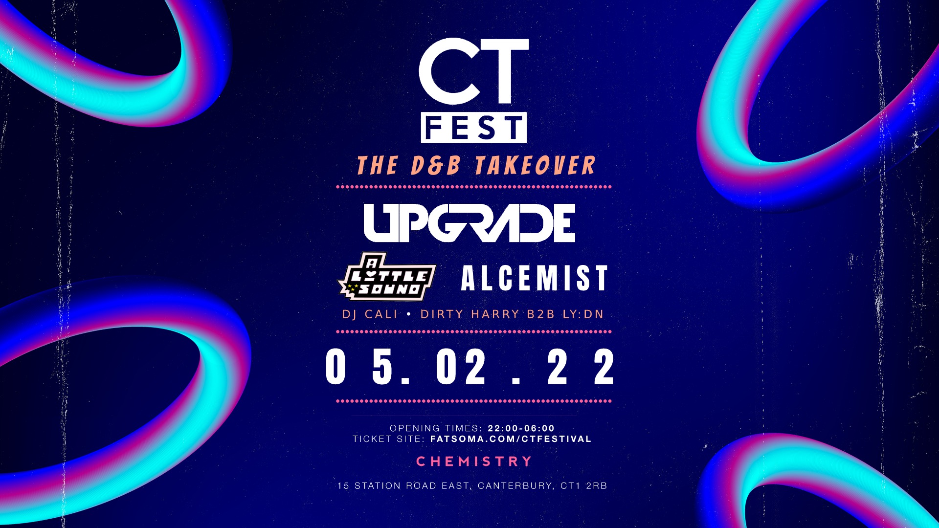 CT Fest D&B Takeover Upgrade, Alcemist, A Little Sound, DJ Cali